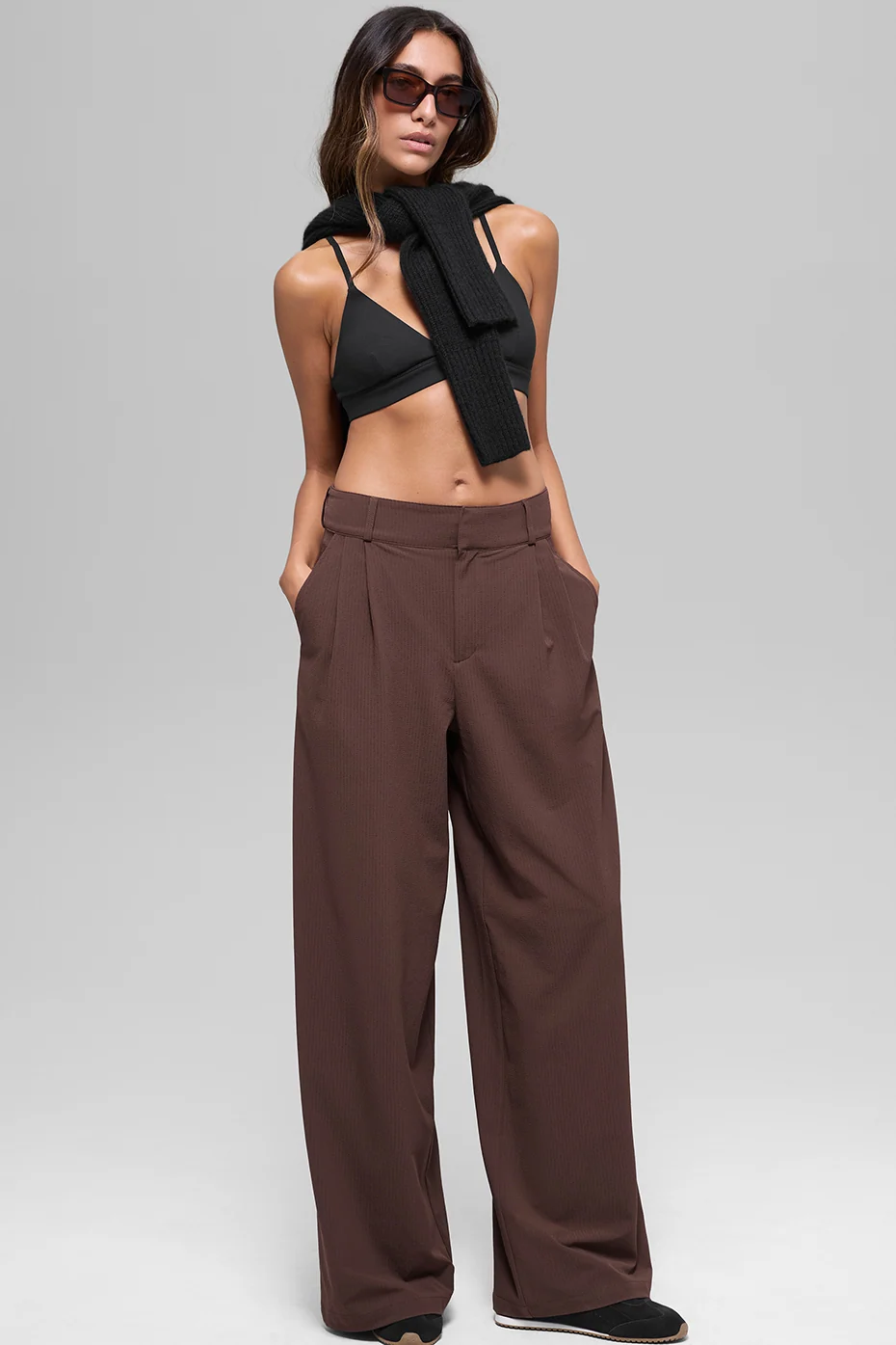 High-Waist Dreamscape Trouser Long in Brownstone
