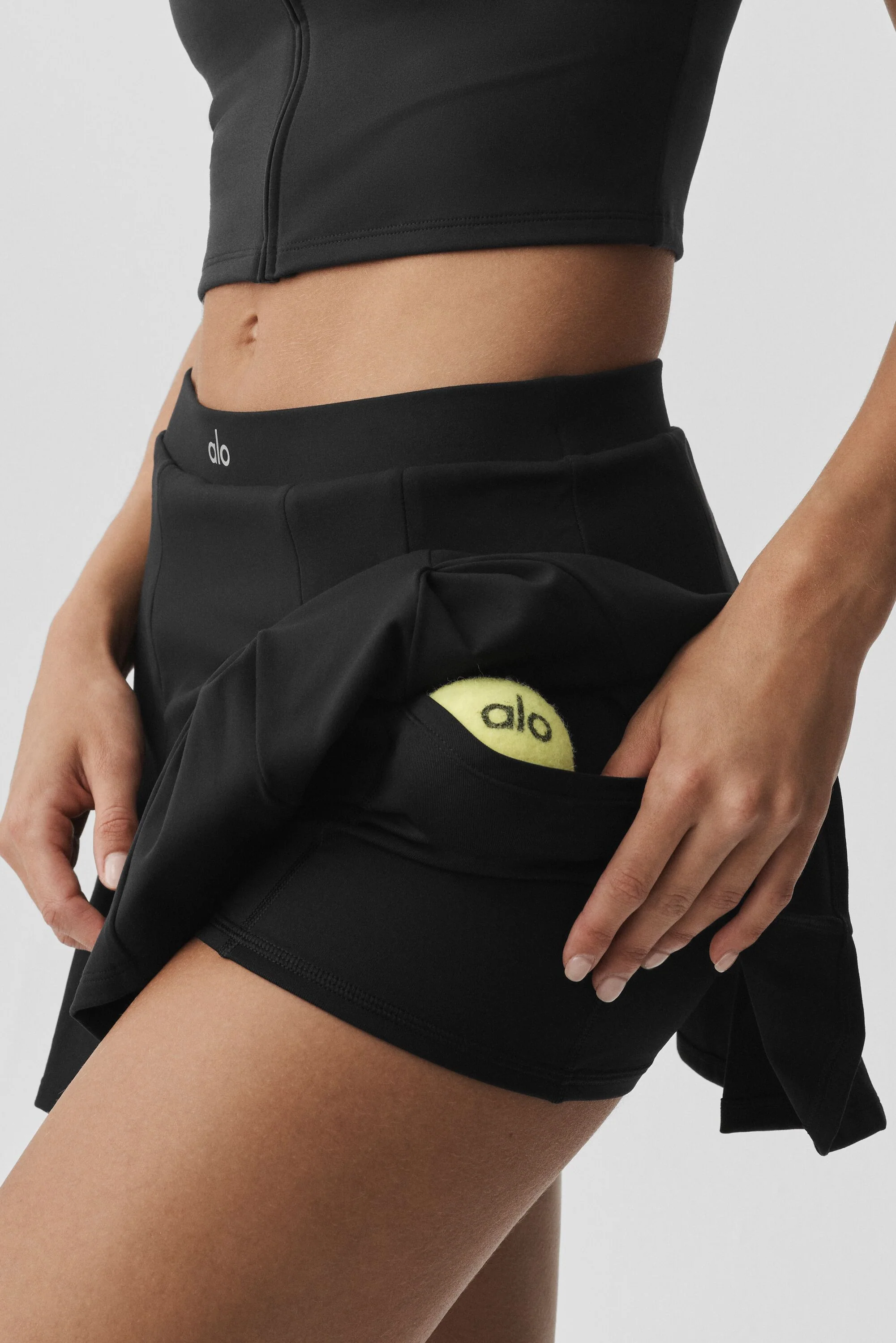 Falda de tenis ALO Softsculpt Topspin en negro