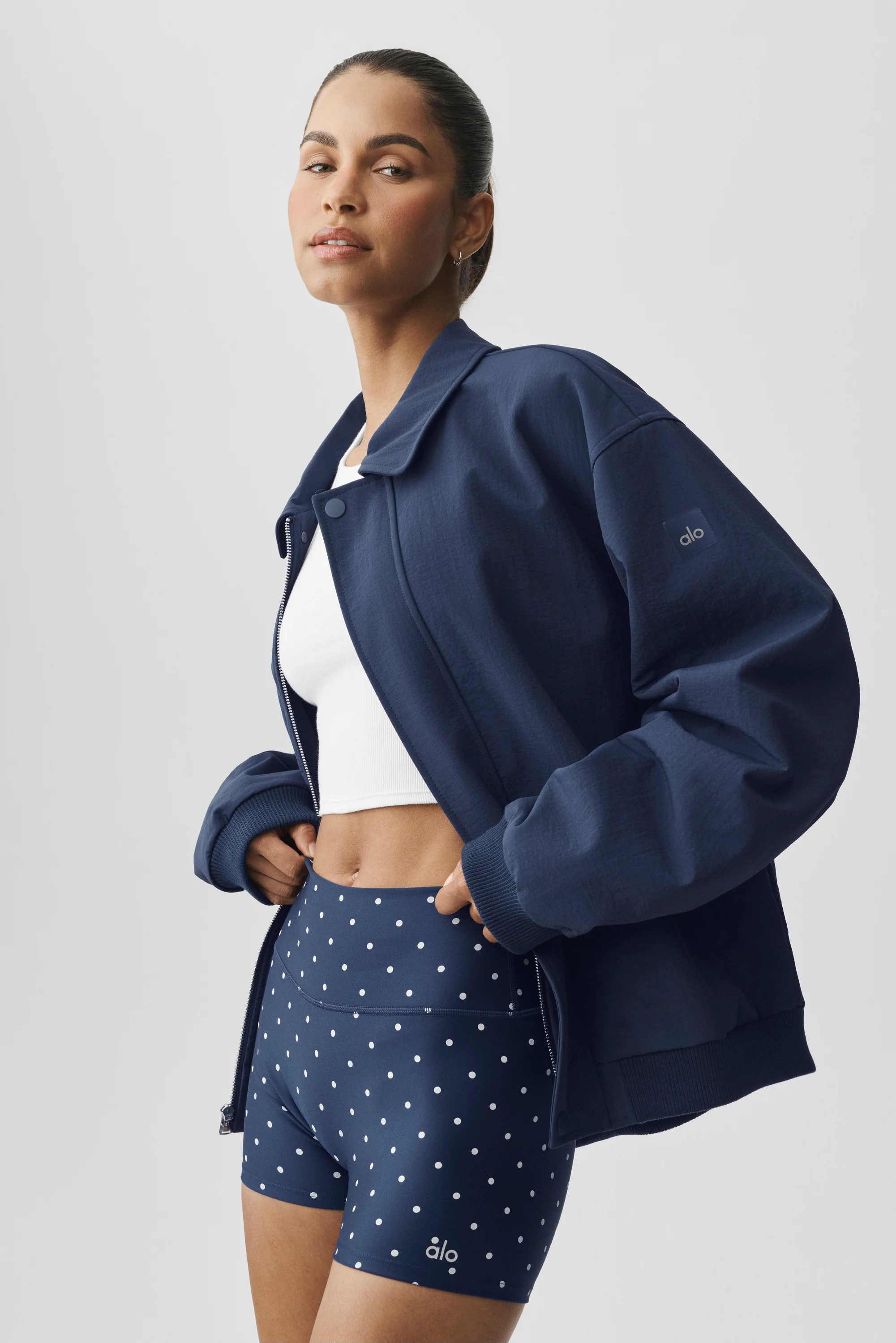 Duality Bomber Jacket in Navy for Women