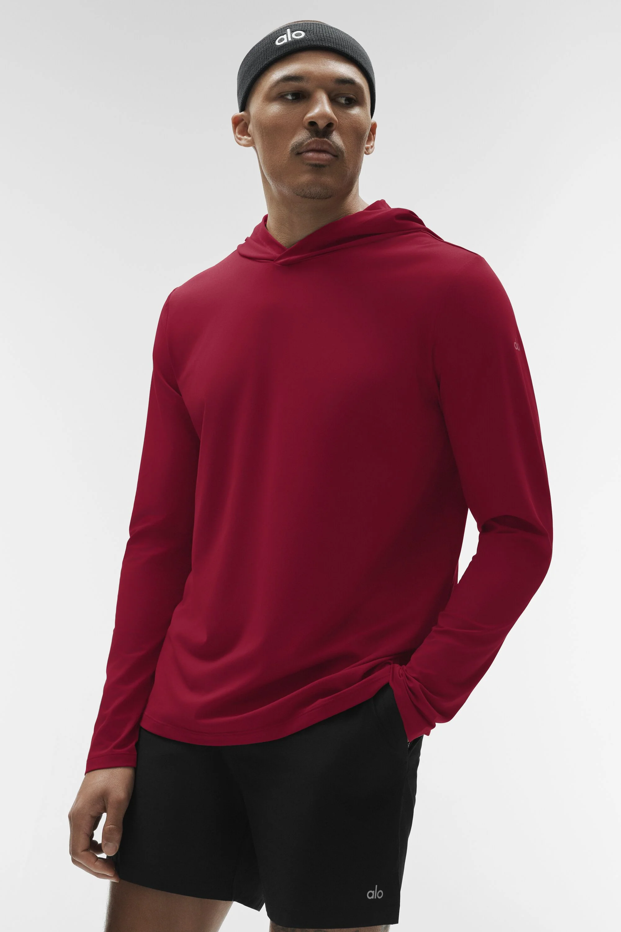 Conquer Reform Long Sleeve With Hood in Garnet for Training