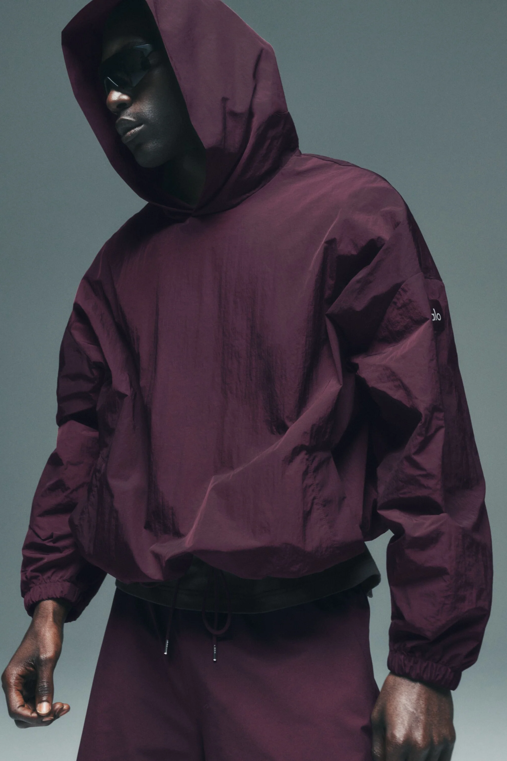 Axis Hooded Pullover in Rich Bordeaux for Men