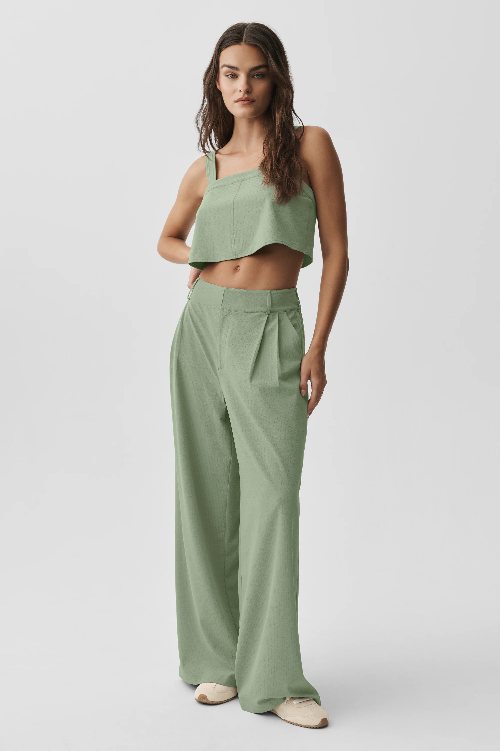 Pantalone Dreamscape a vita alta lunghezza regular in Dune Grass