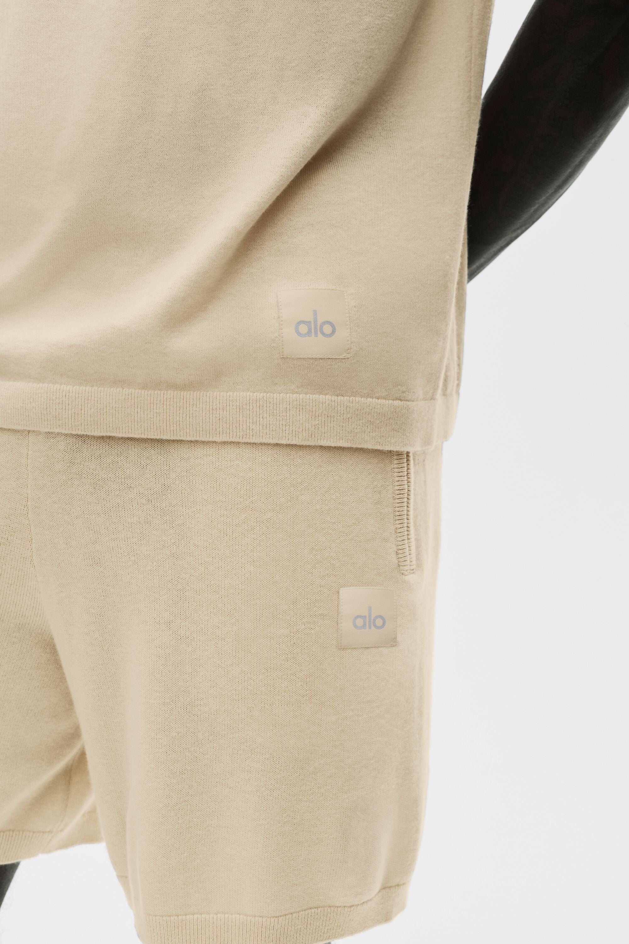 Cotton Cashmere Ever Soft Short Sleeve Crew in Sandy Beige
