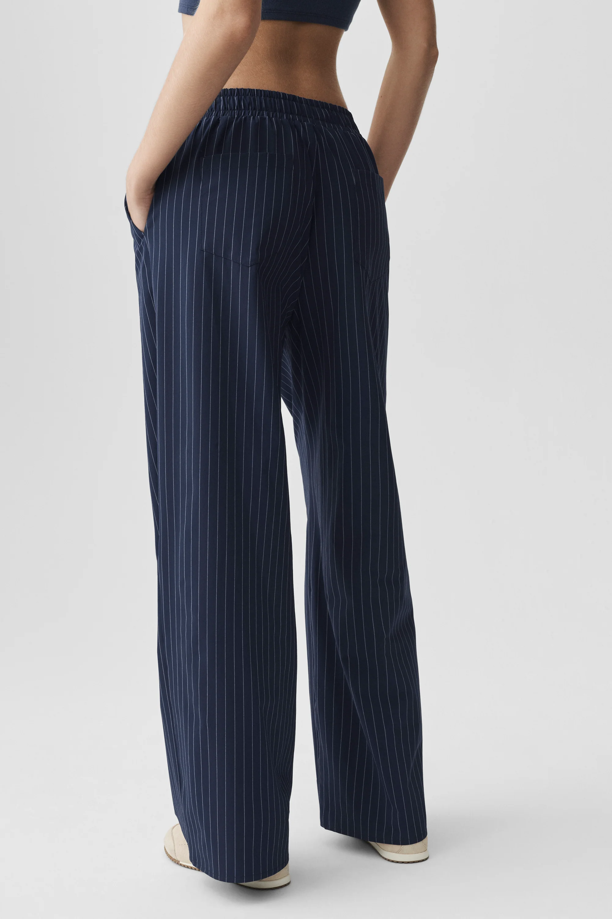 Pinstripe Daylight Boxer Pant normale Länge Navy/Elfenbein