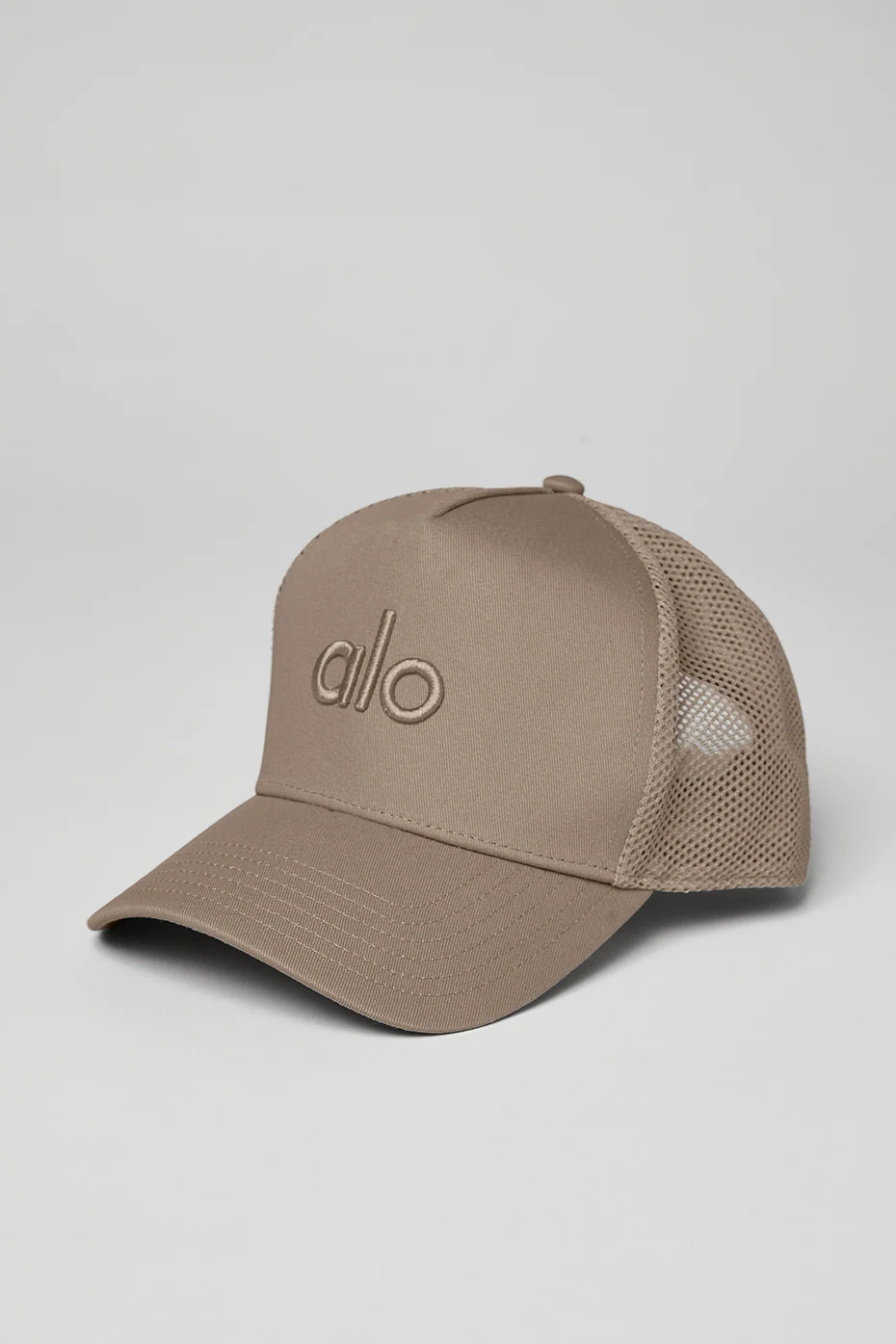 District Trucker Hat in Gravel with Embroidered ALO Logo
