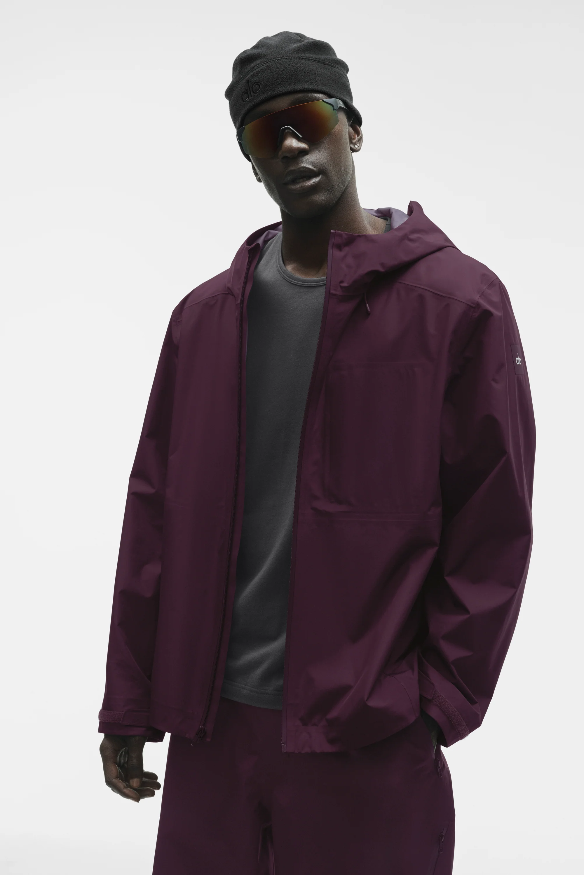 Alpha Shell Jacket in Rich Bordeaux with Waterproof Zippers