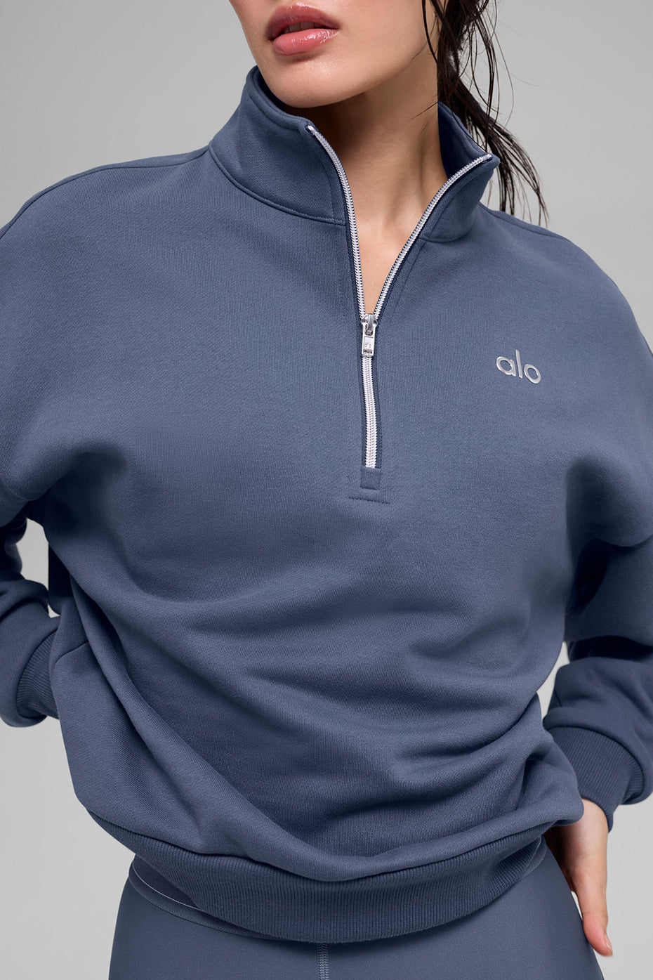 Accolade 1/4 Zip Pullover in Bluestone for Women's Loungewear