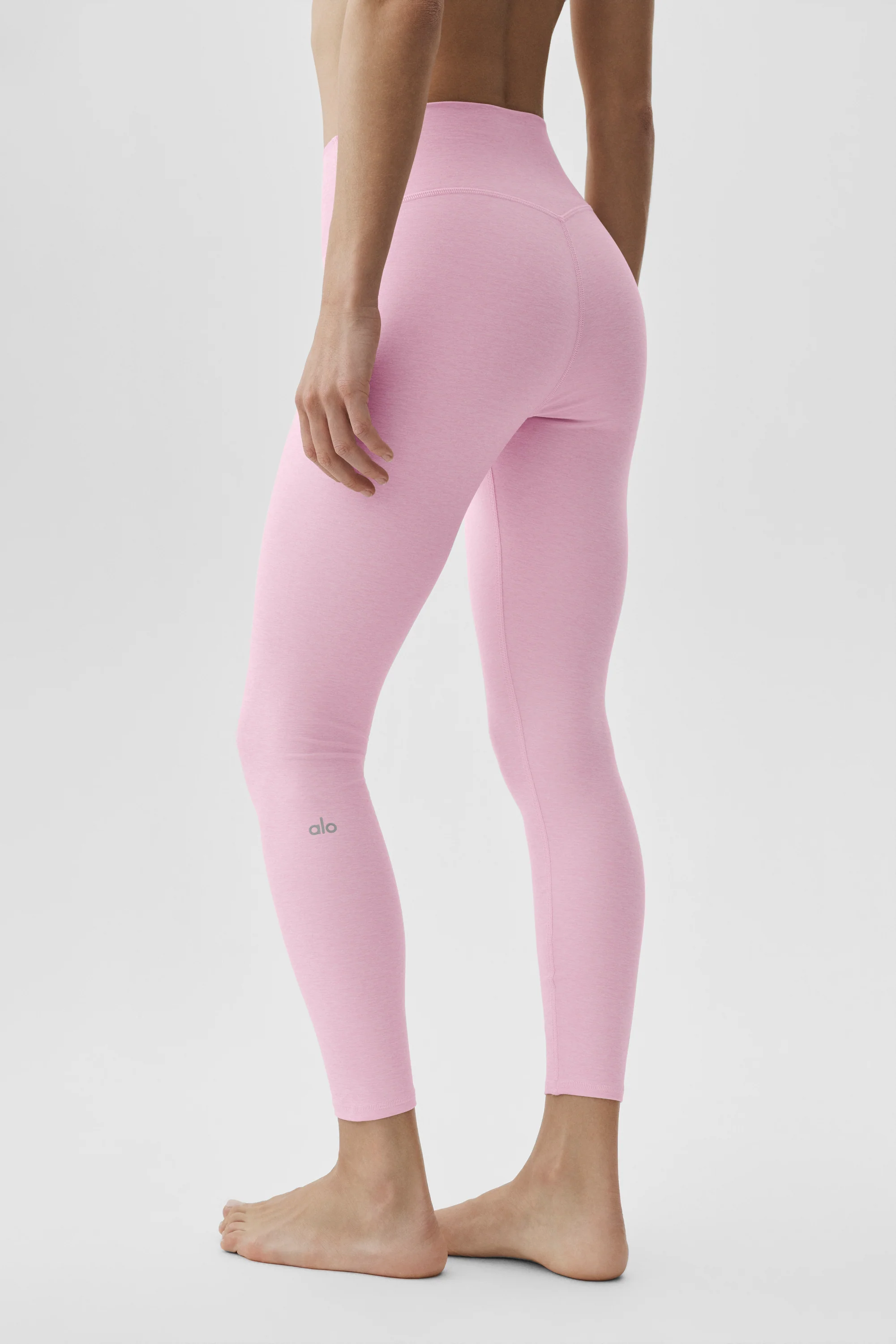 Alosoft High-Waist 7/8 Highlight Legging in Pink Marshmallow Heather