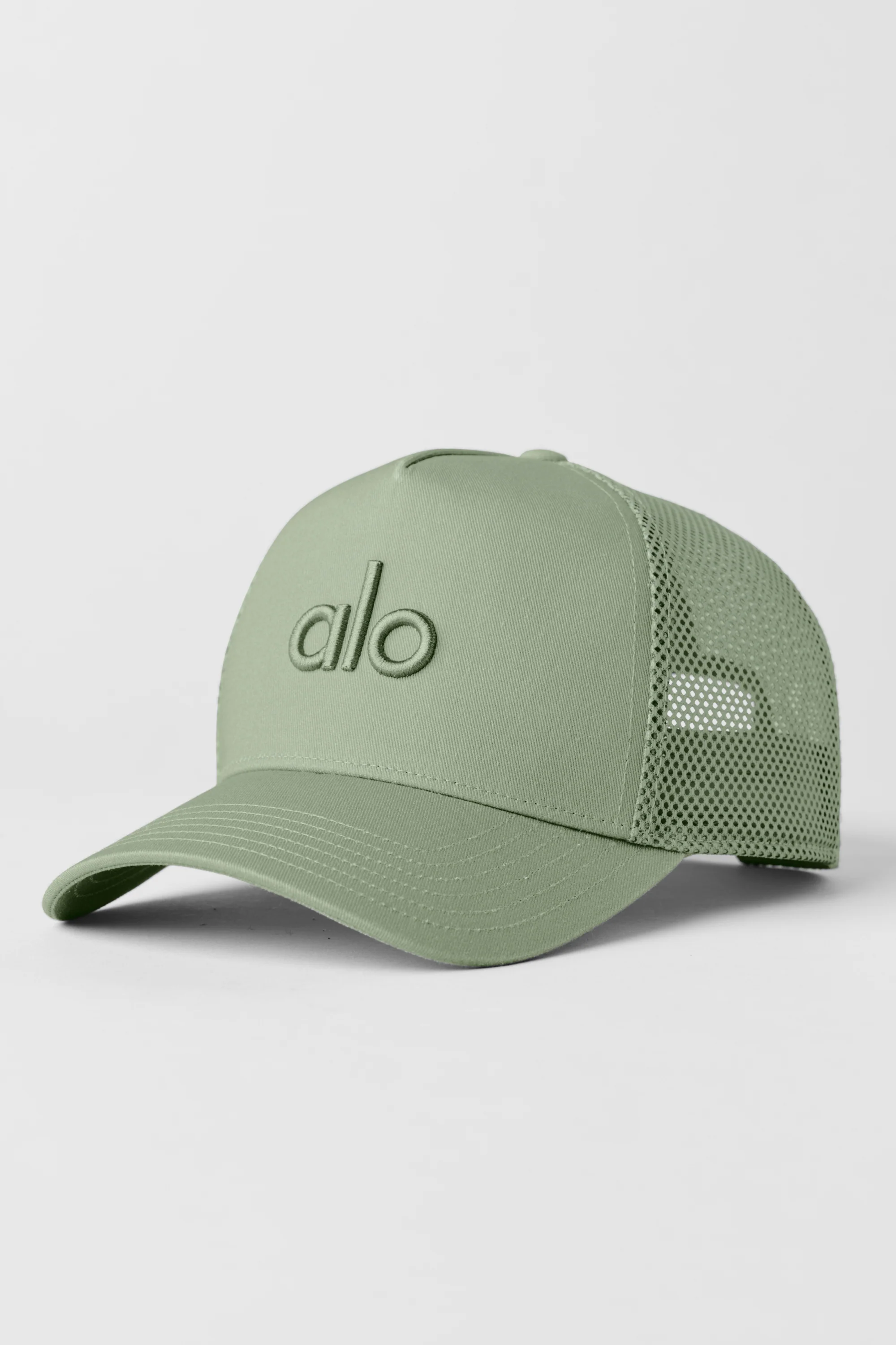 District Trucker Hat in Dune Grass with Embroidered Logo
