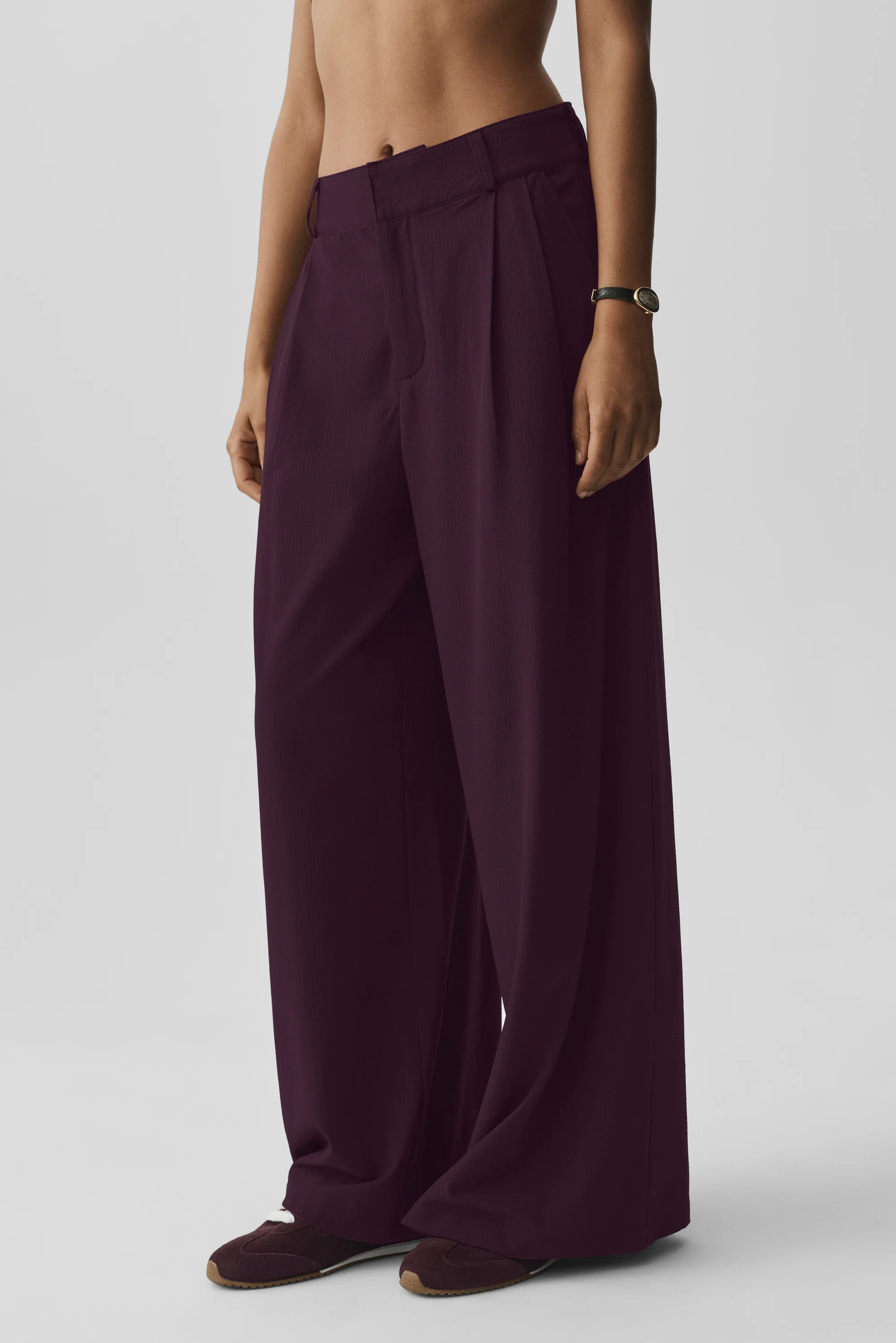 High-Waist Dreamscape Trouser (Long) in Rich Bordeaux