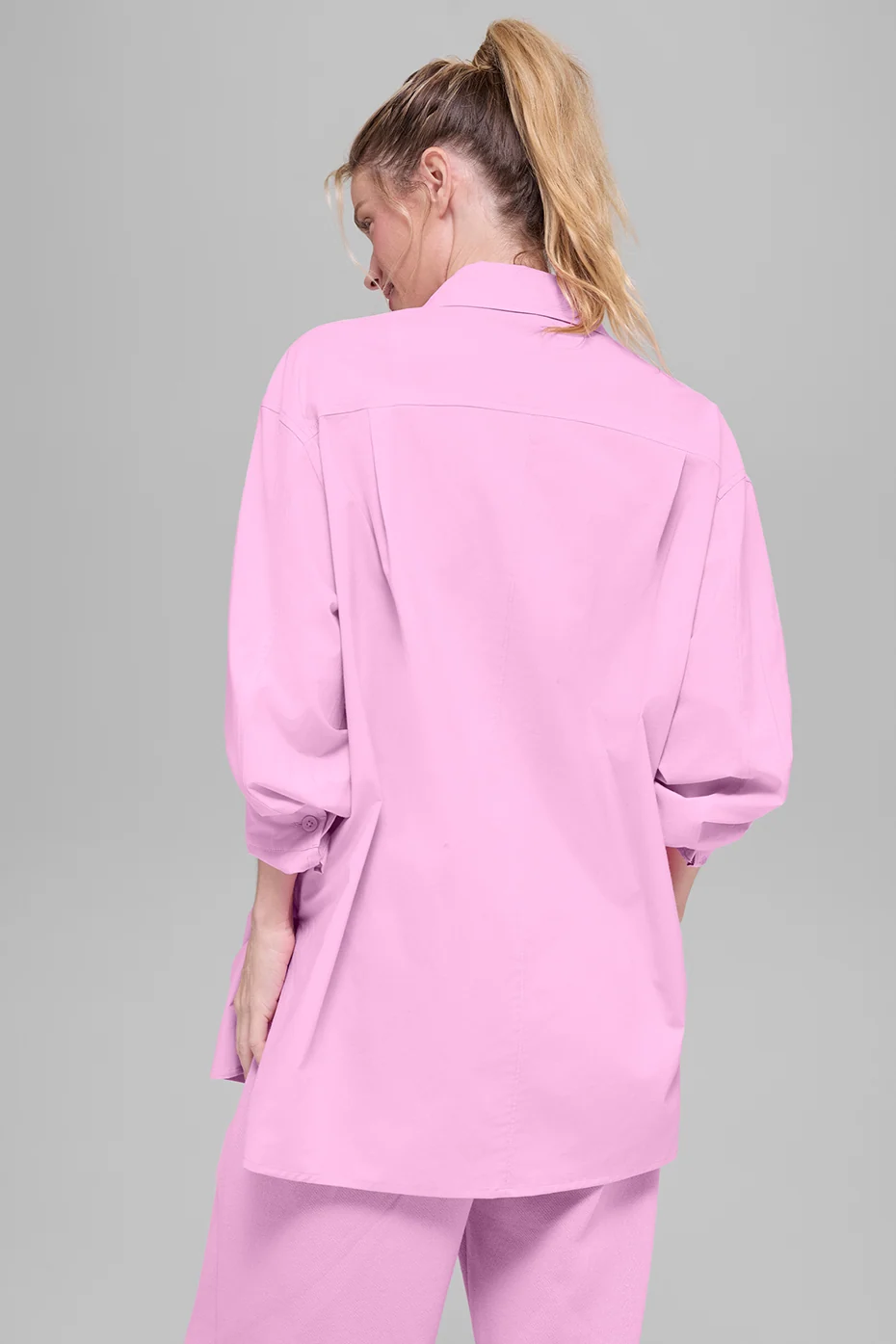Cotton Real Deal Button Up Langærmet i Candy Heart Pink