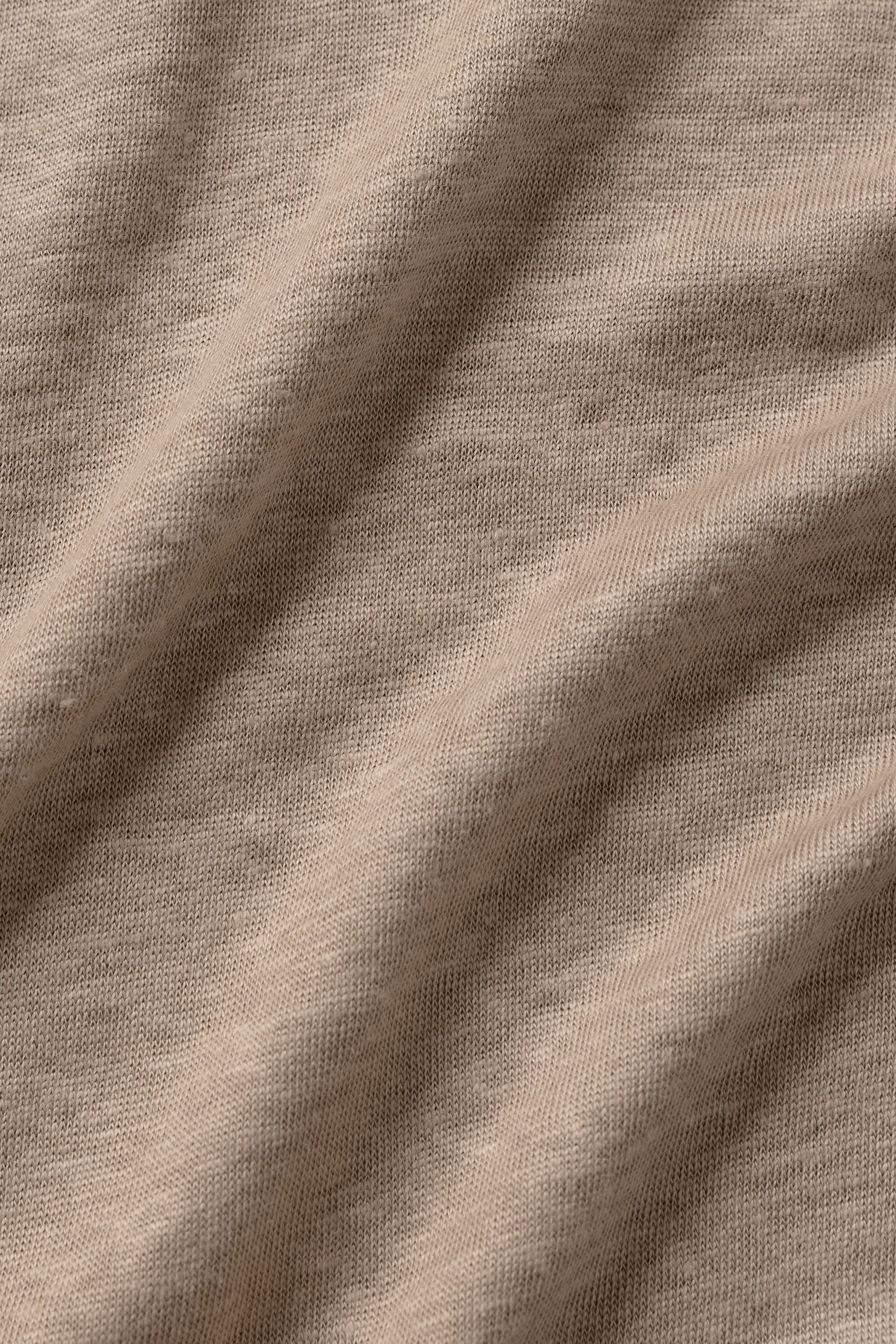 Chemise en lin jersey Coastal à manches longues et boutons pour homme en coloris Gravel
