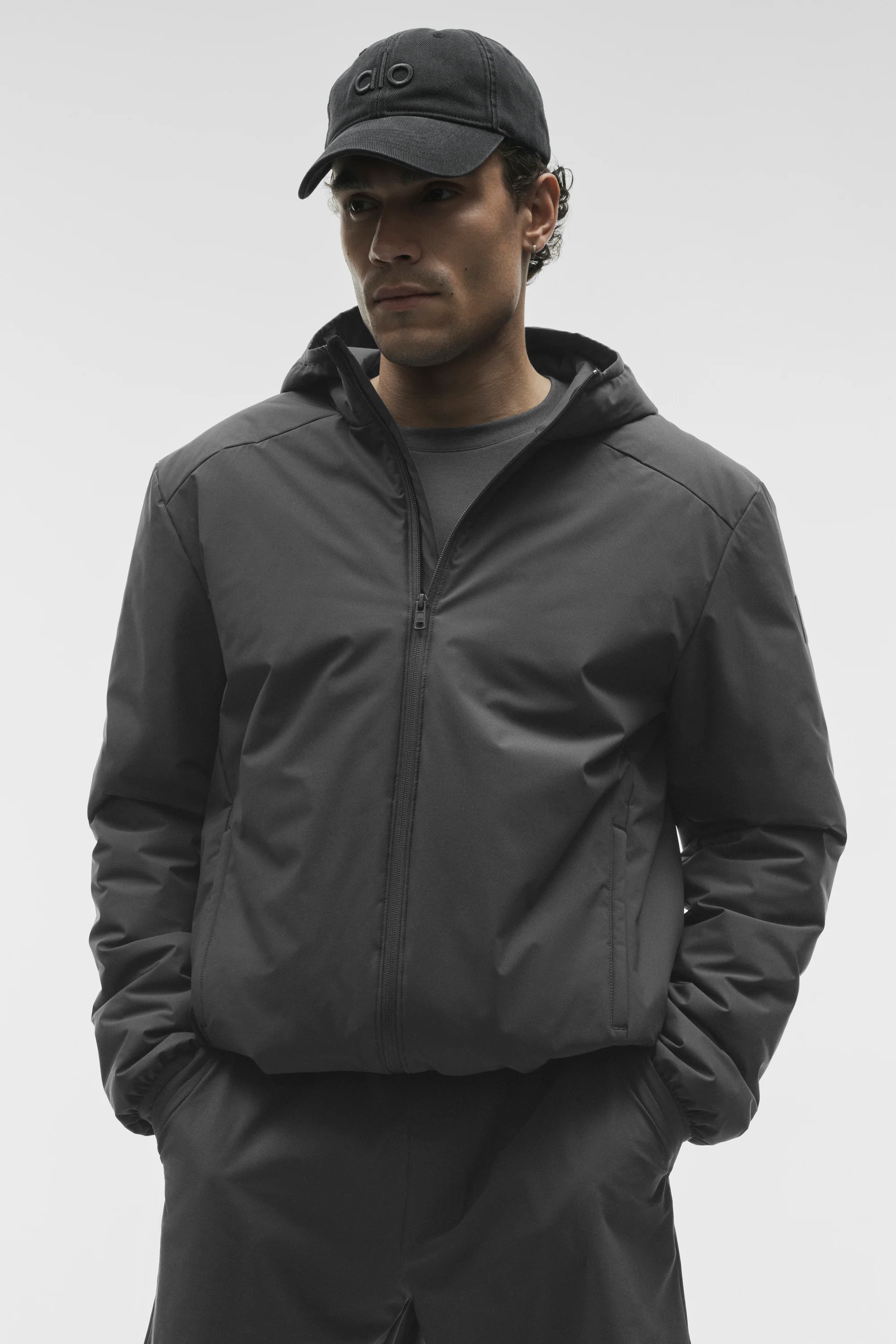Elemental Full-Zip Jacket Anthracite Midweight Puffer for Men