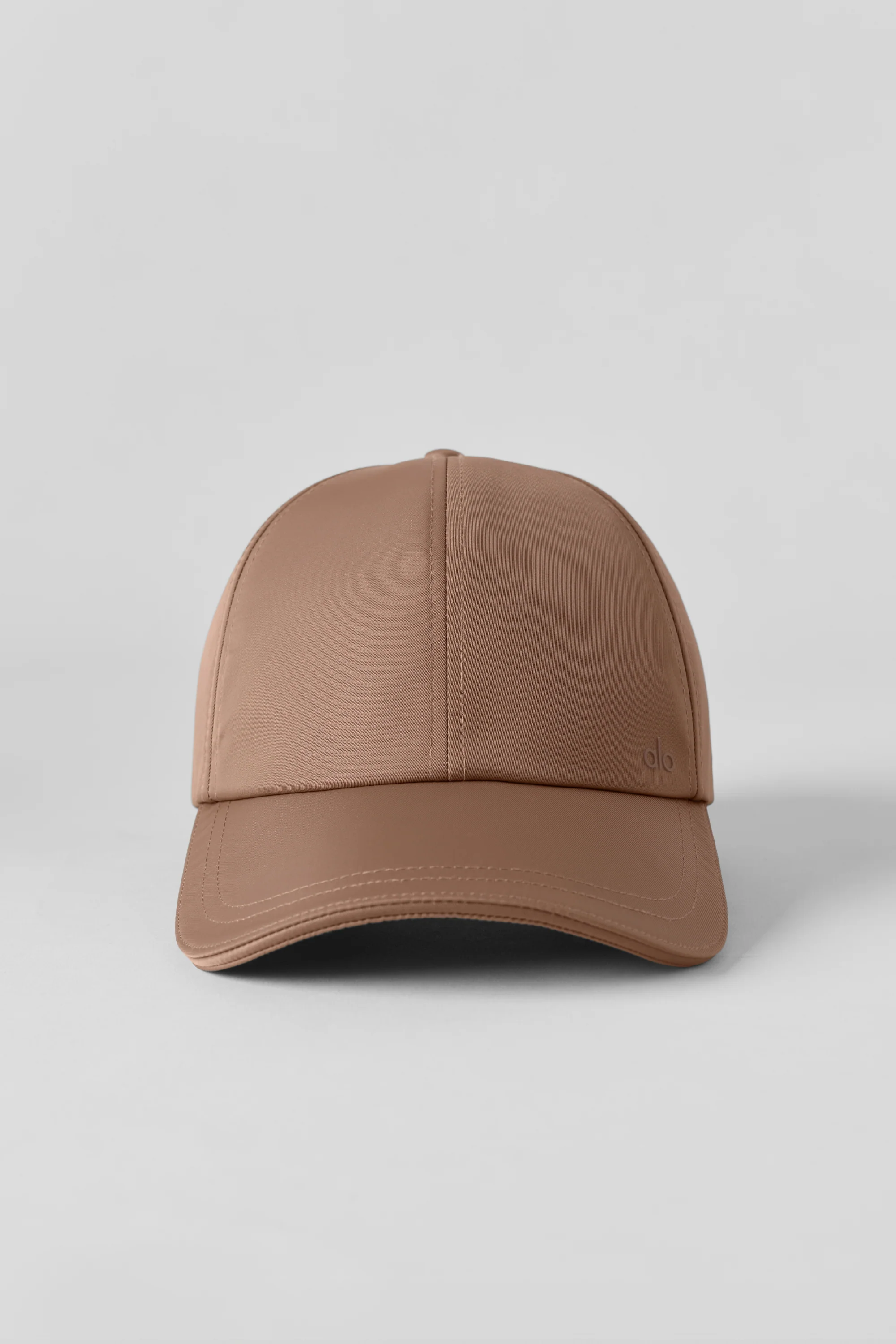 Satin Off-Duty Cap met Gebogen Klep, Java Brown