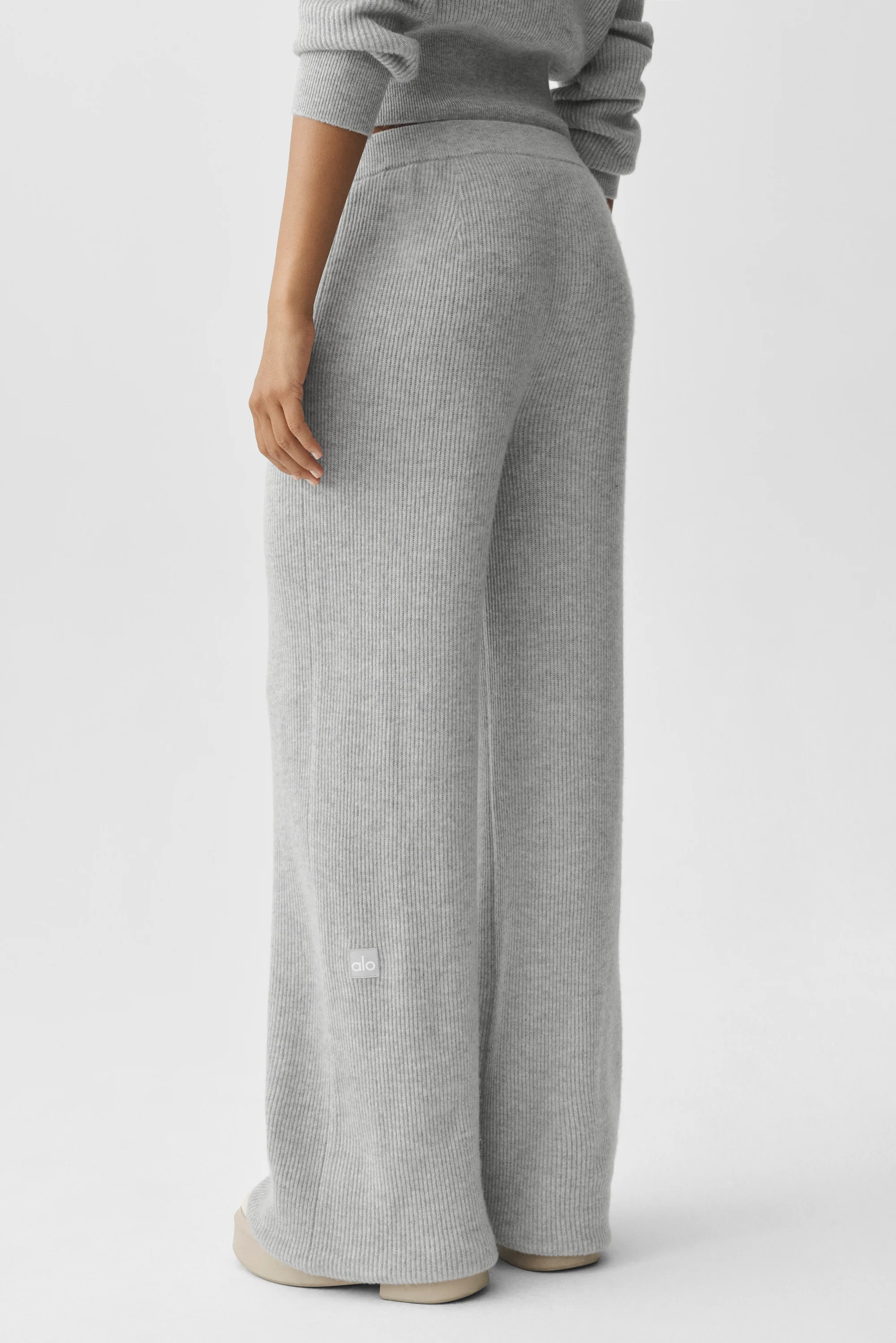Cashmere Wool Low-Rise Harmony Trouser, Regular Length, Athletic Heather Grey