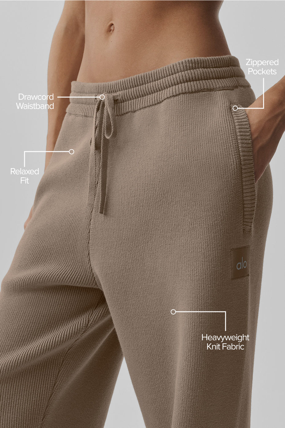 Scholar Straight Leg Sweatpant in Gravel Heavyweight Knit