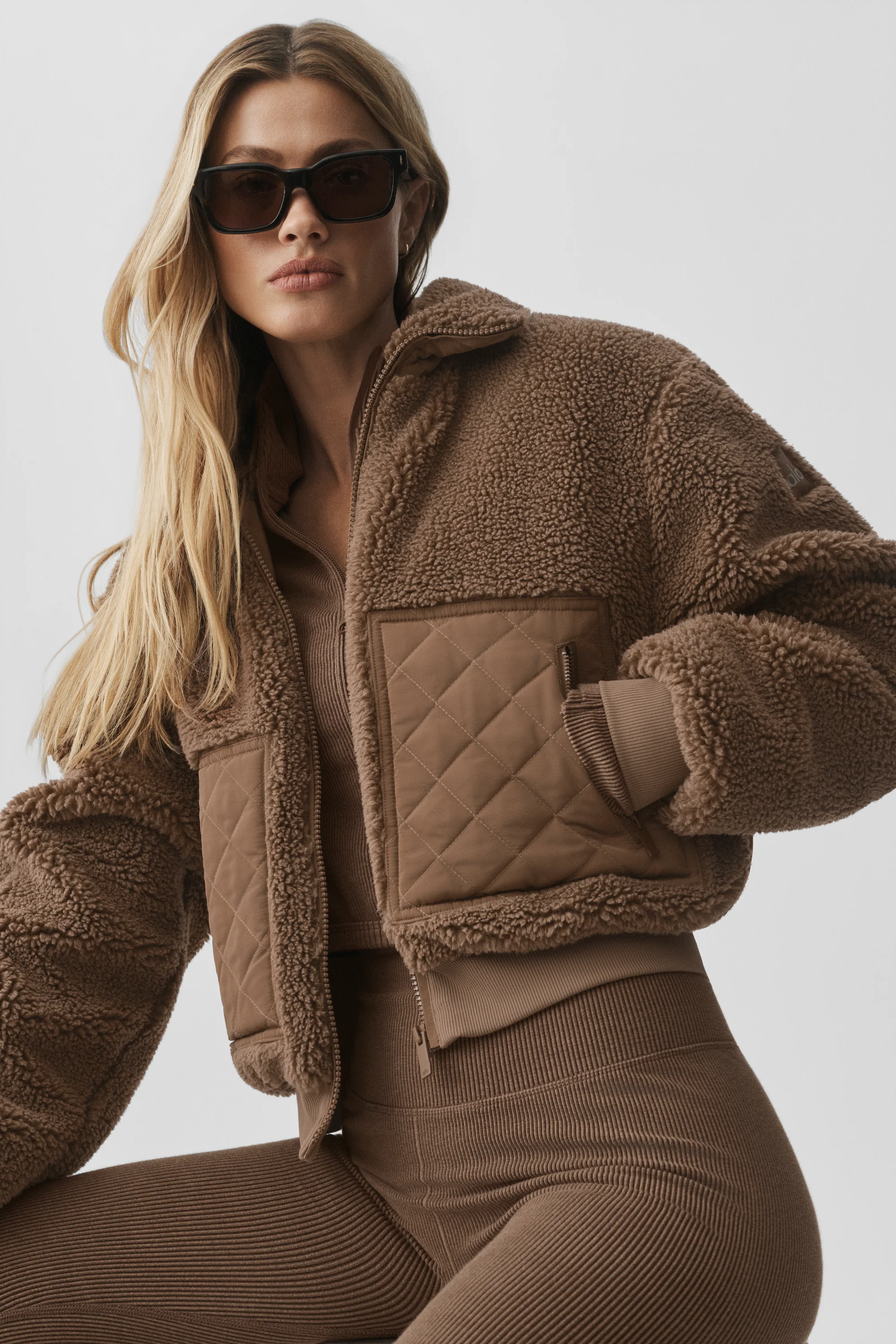 Sherpa Edge Bomber Jacket in Java Brown