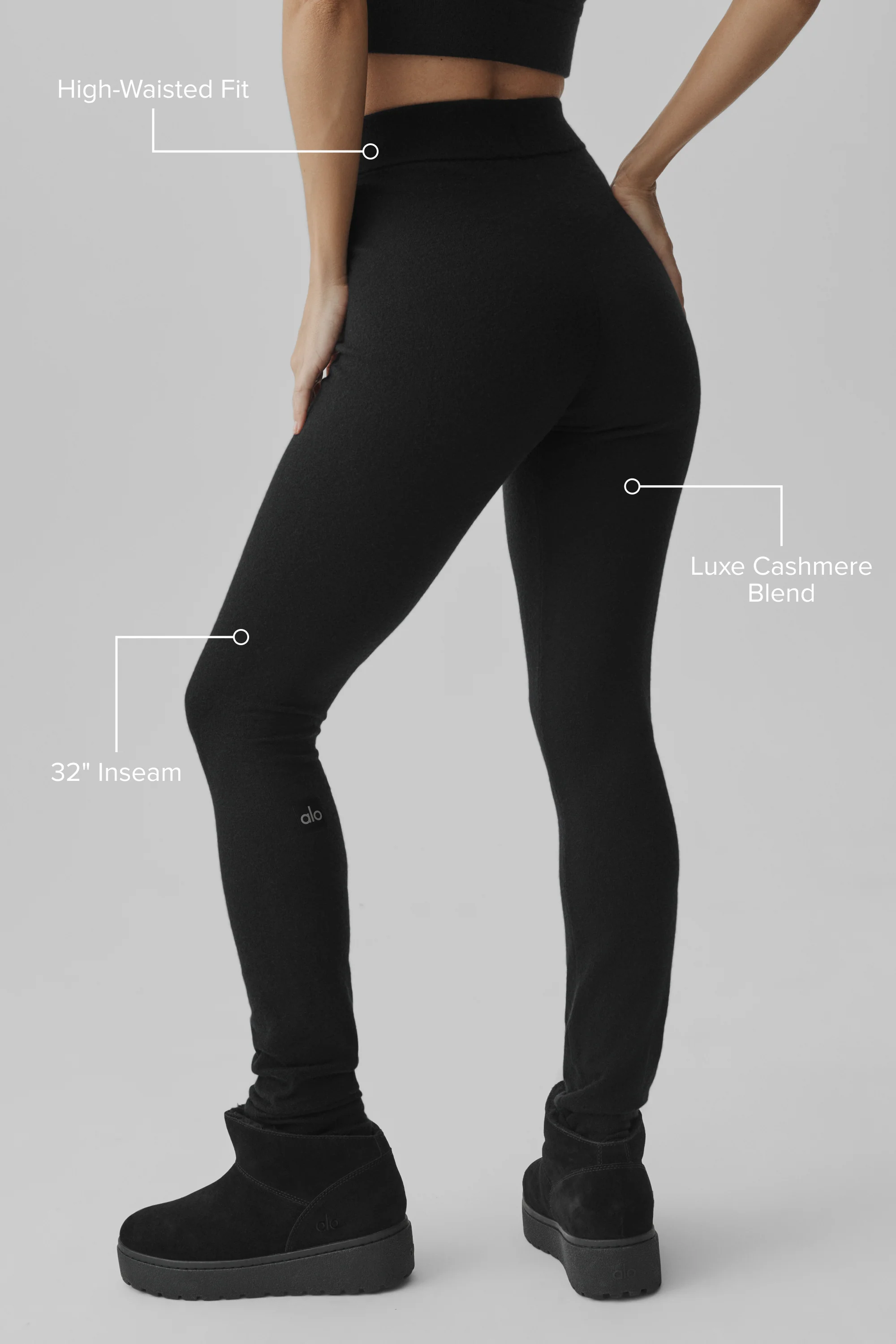 Cashmere High-Waist Eternity Legging in Black