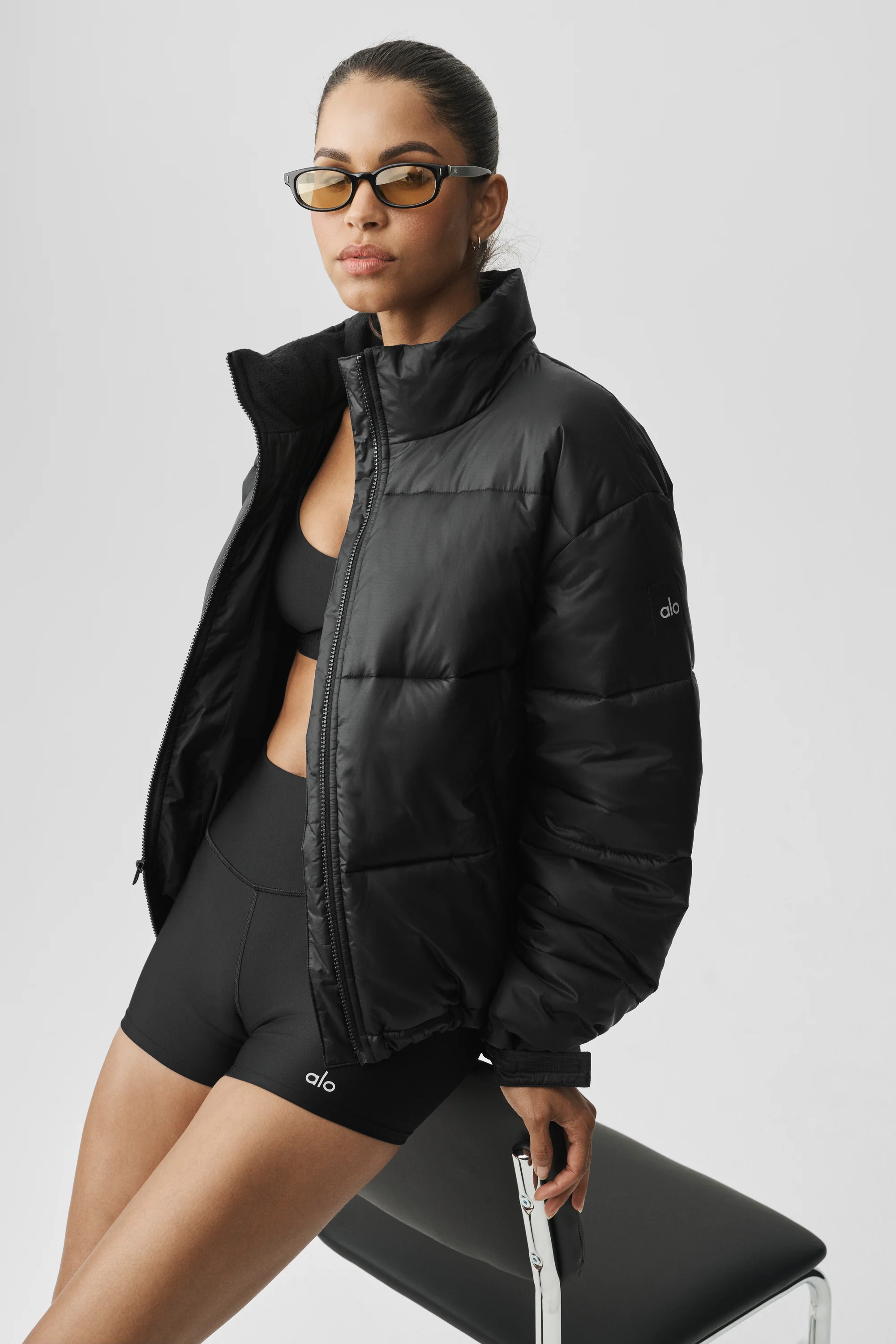 Cold Front Puffer Jacket in Black for Women