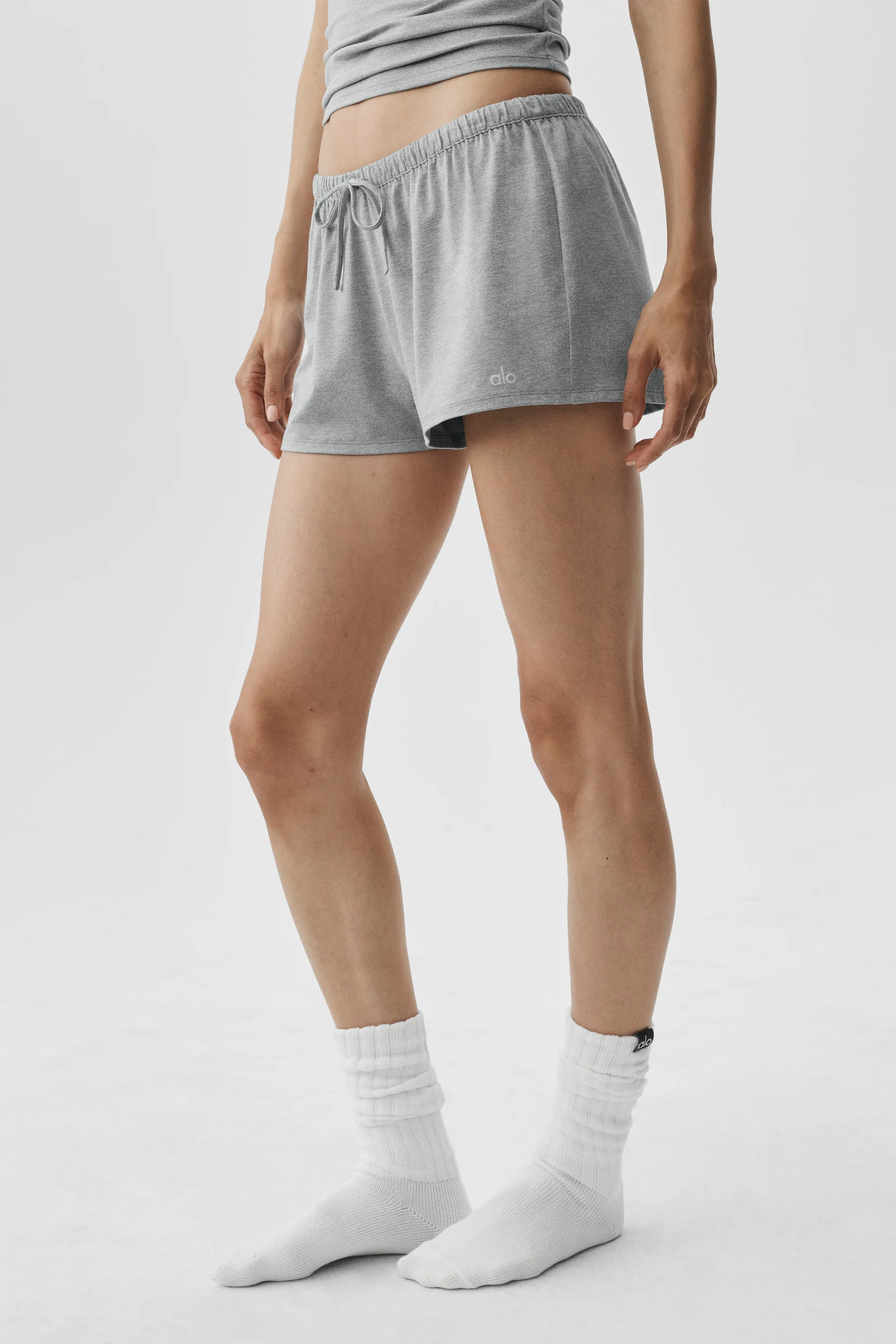 Alosoft Low-Rise Finesse Short in Vintage Athletic Heather