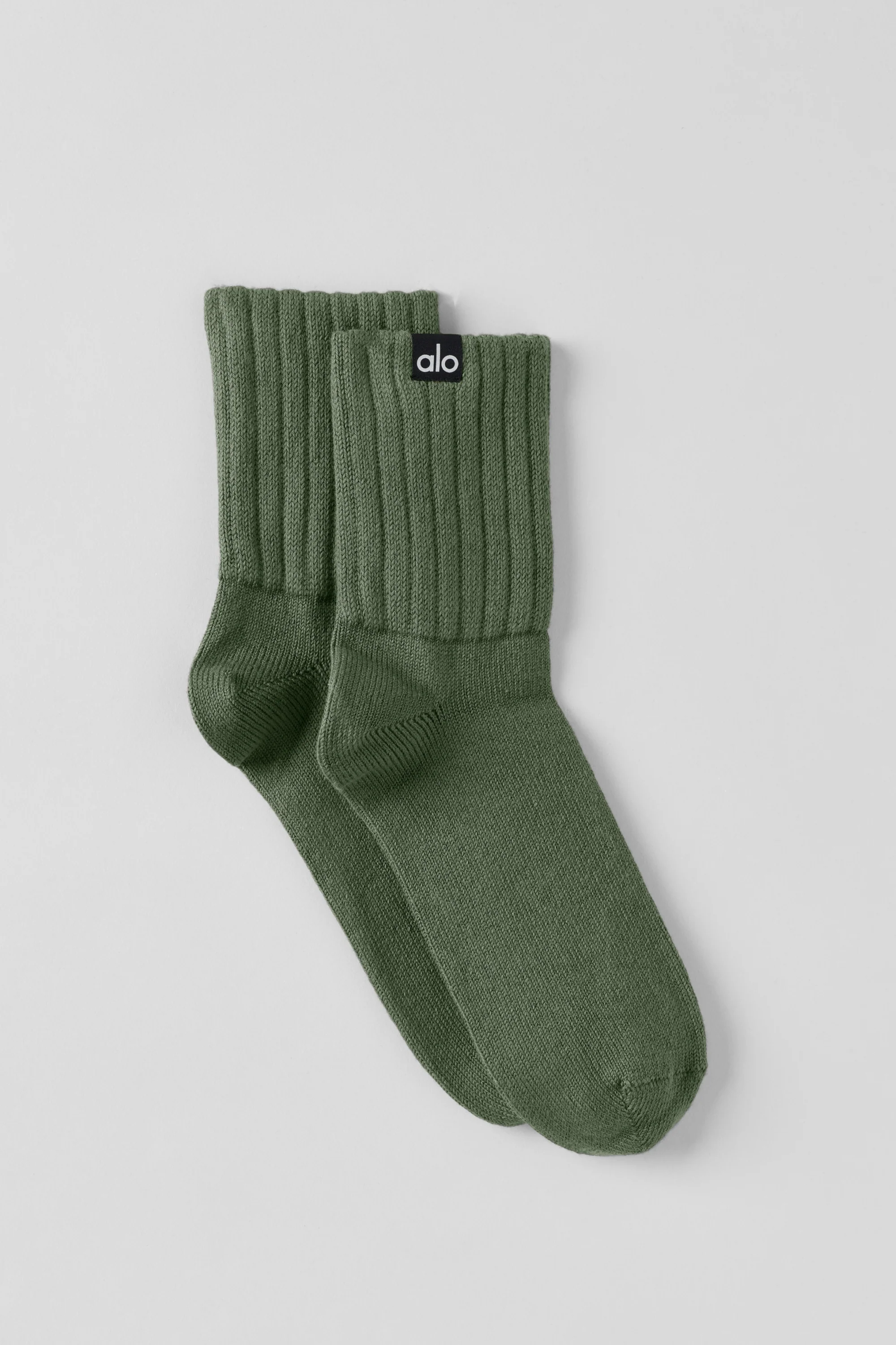 Unisex Half-Crew Scrunch Sock in Bamboo Green