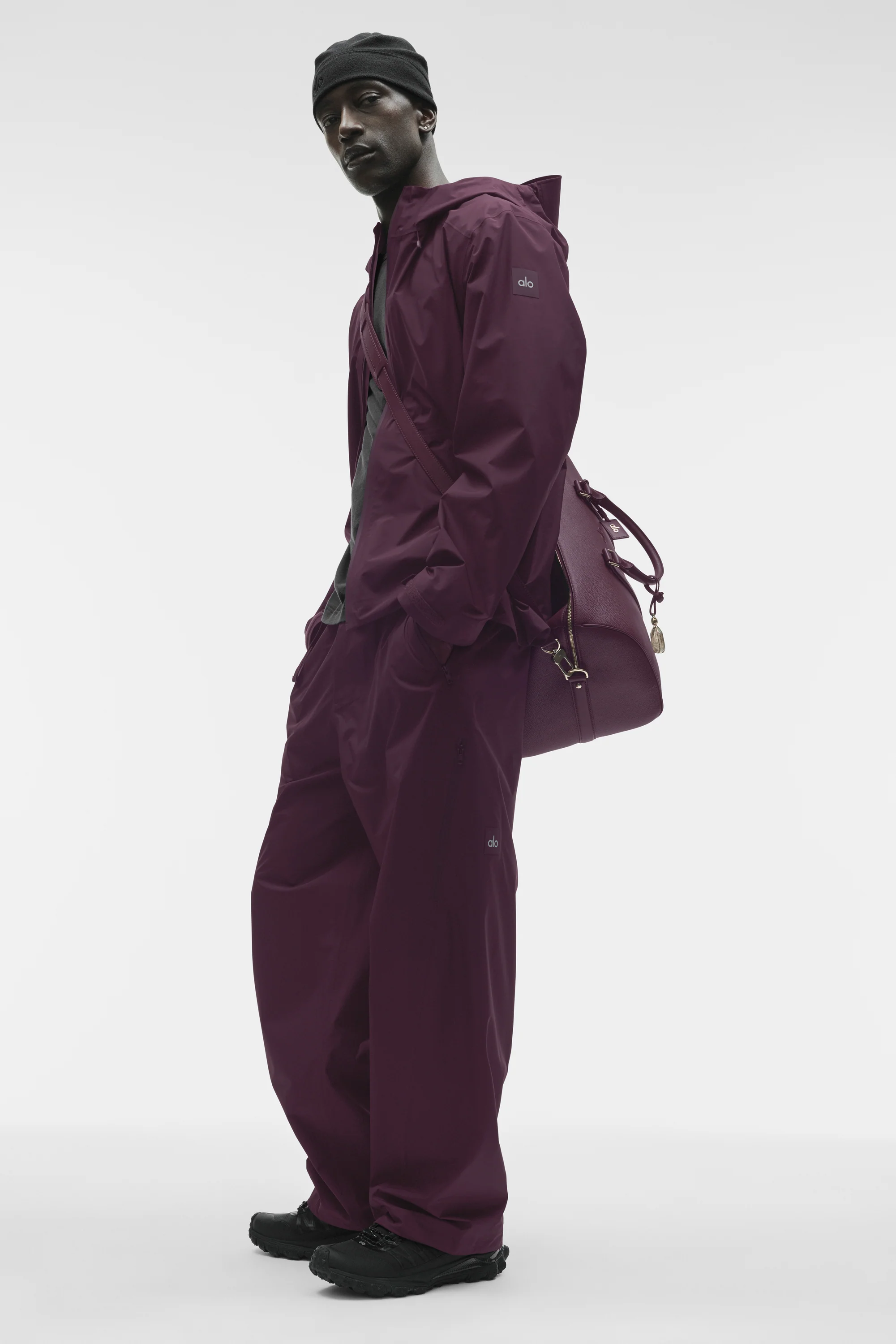 Alpha Shell Jacket in Rich Bordeaux with Waterproof Zippers
