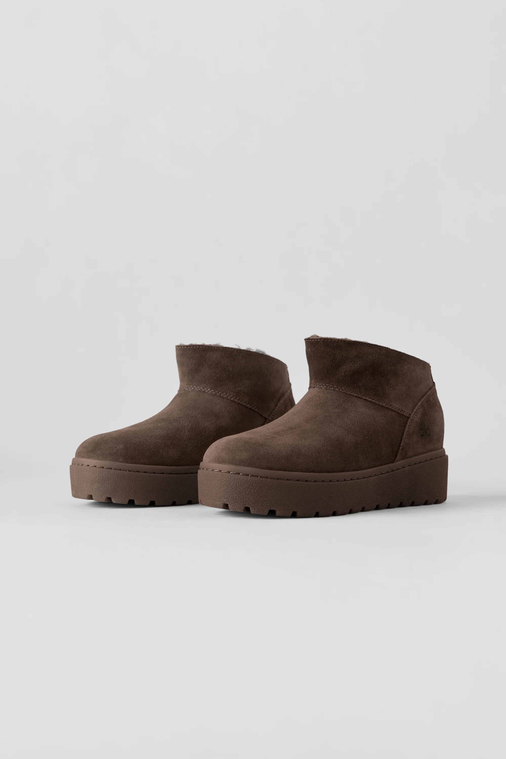 ALO Malibu Low Boot in Espresso Suede With Recovery Foam Insole