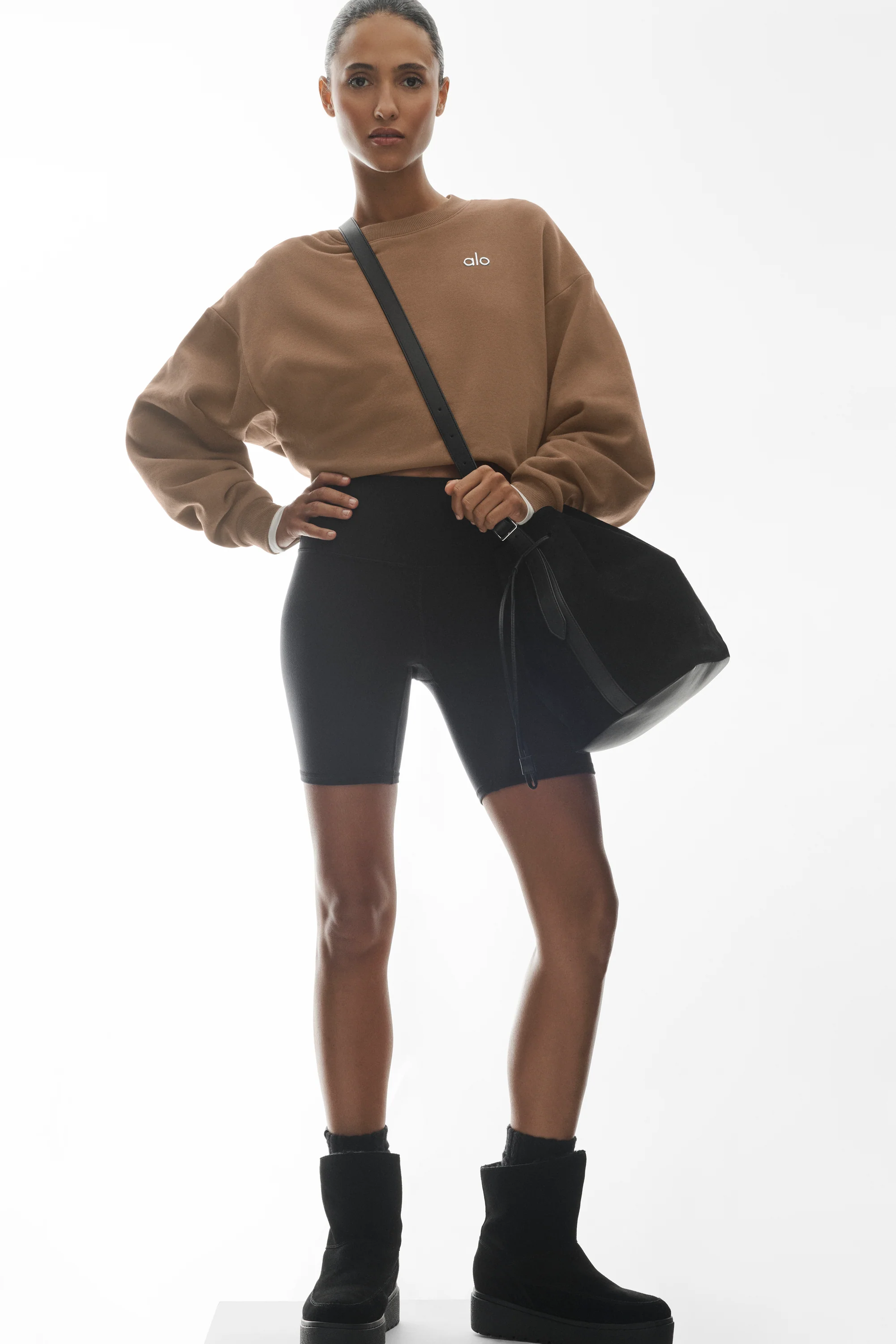 Jersey Accolade de cuello redondo en Java Brown, french terry de peso medio