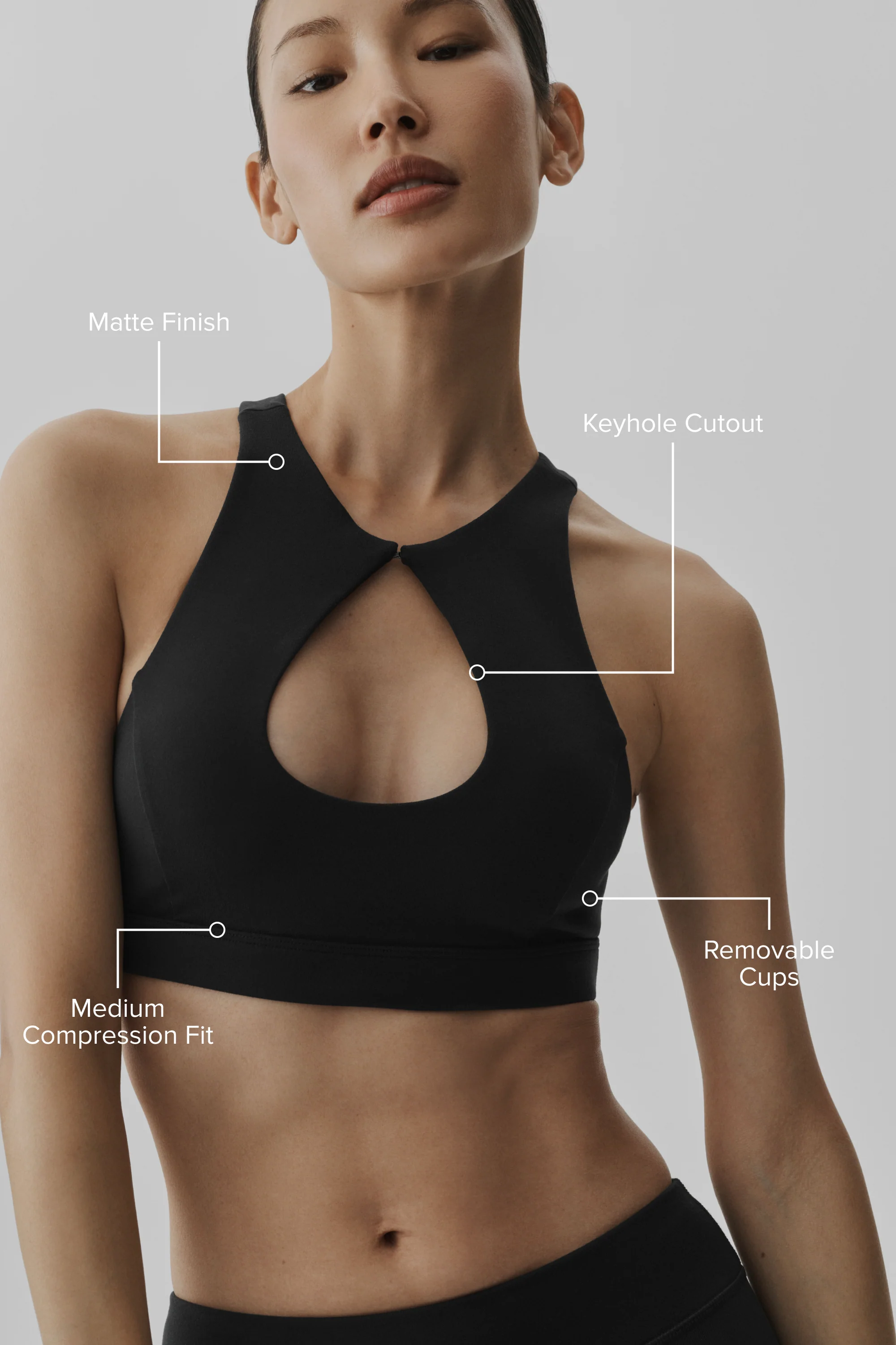 Brassière de yoga Airbrush Lock In compression moyenne noire