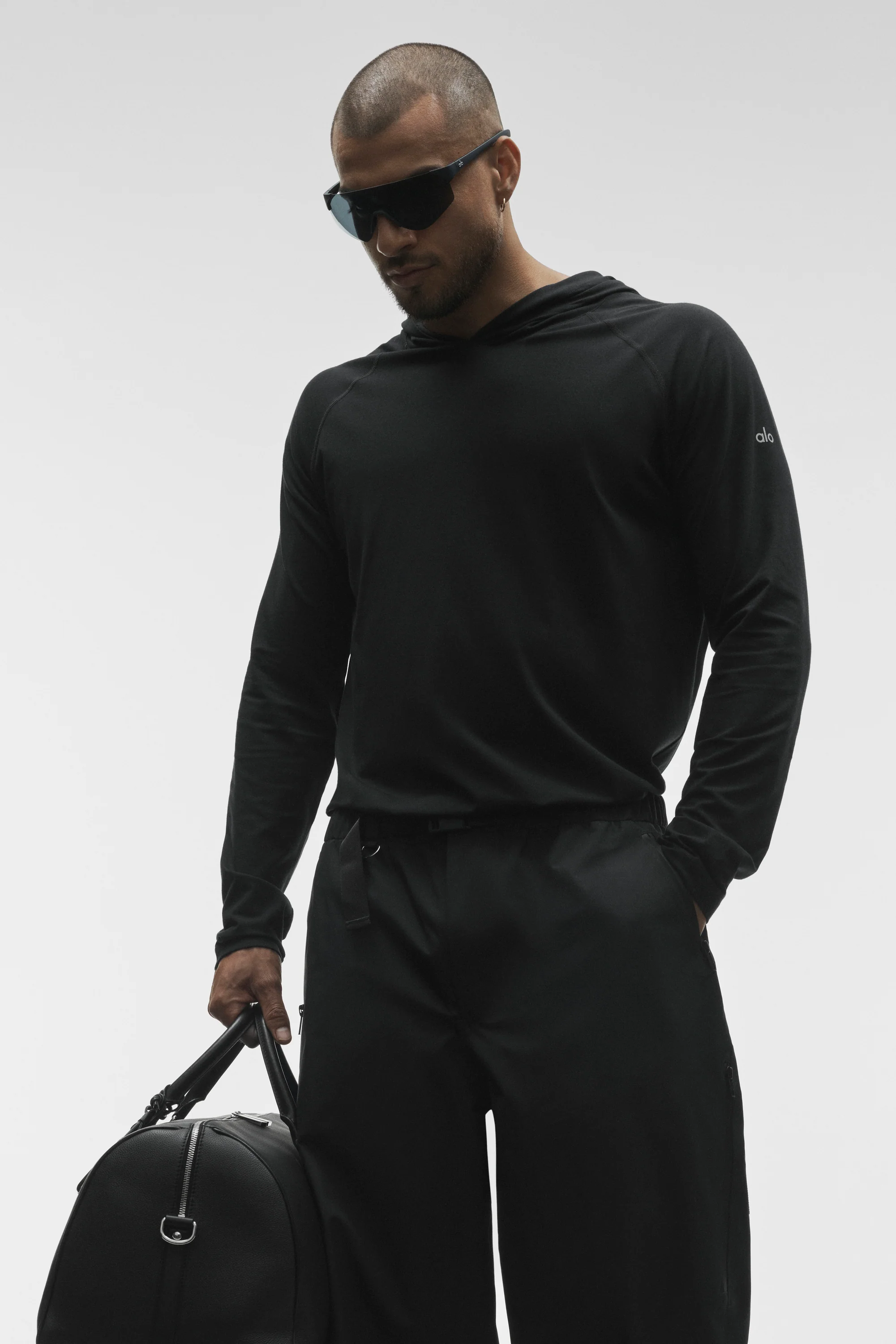 ALO Vapor Long Sleeve Hoodie in Schwarz für Herren