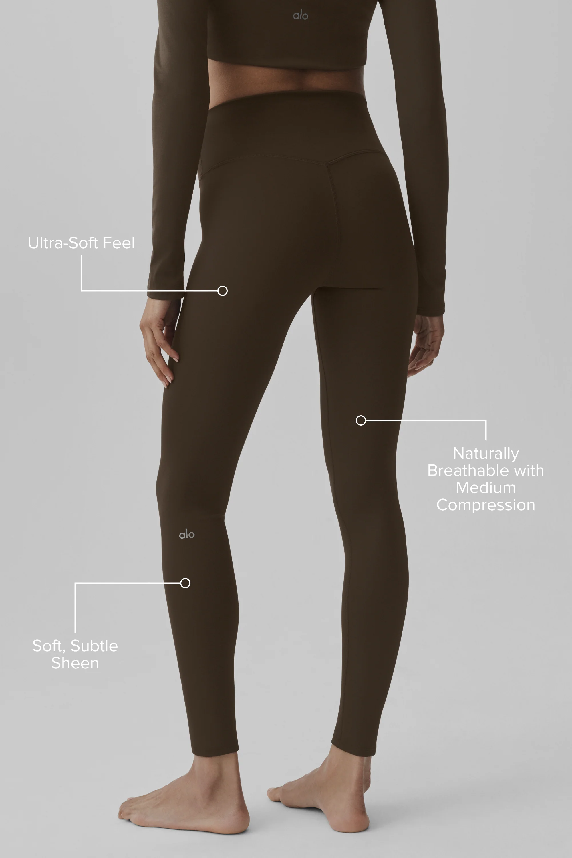 ALO Softsculpt High-Waist Legging in Espresso for Studio and Recovery
