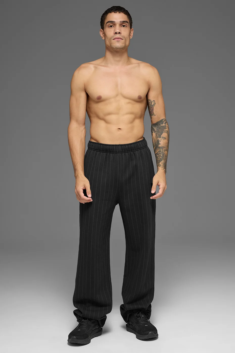 Pantalon de jogging droit à rayures Black Pinstripe