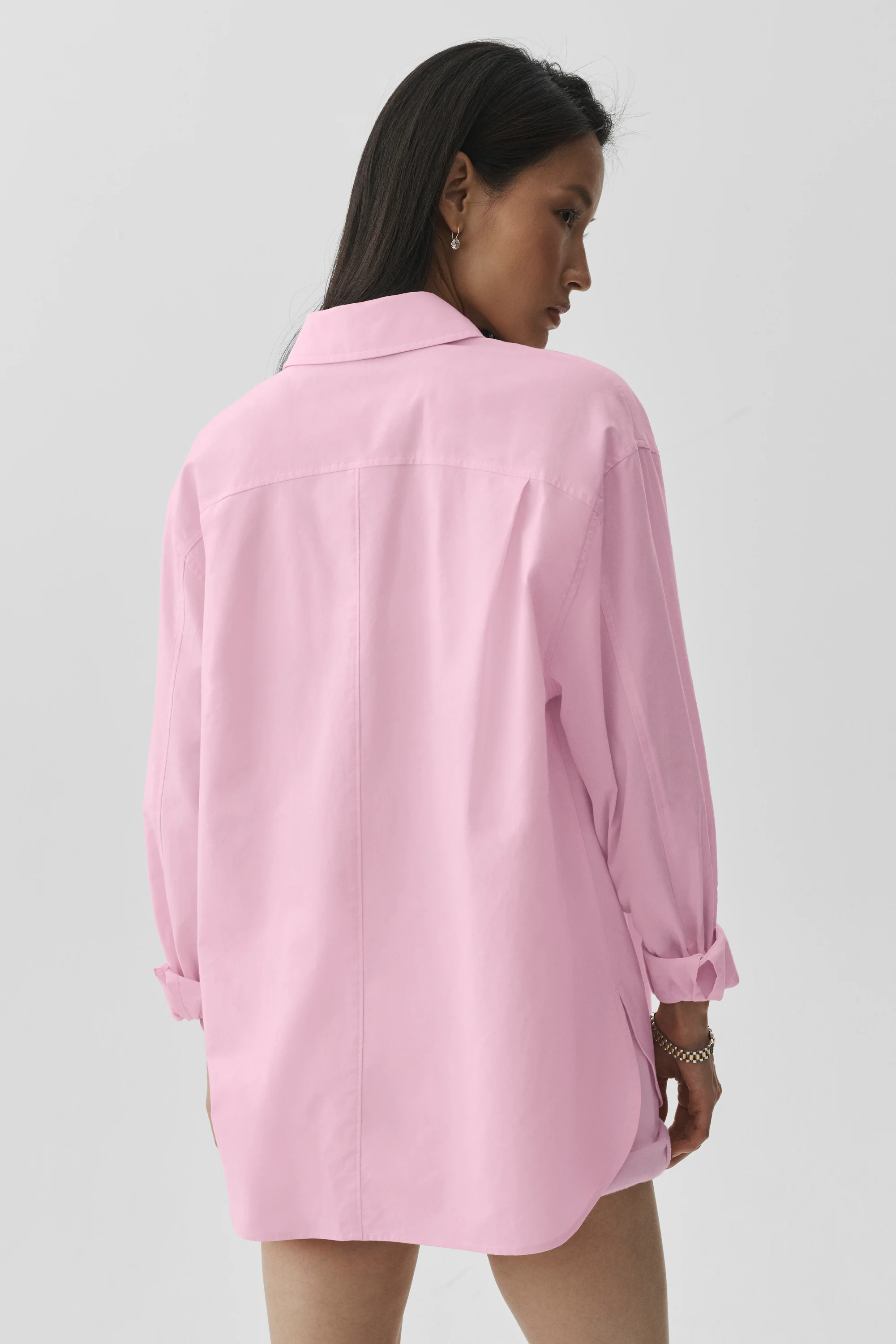 Cotton Real Deal Button Up Long Sleeve Shirt in Pink Marshmallow