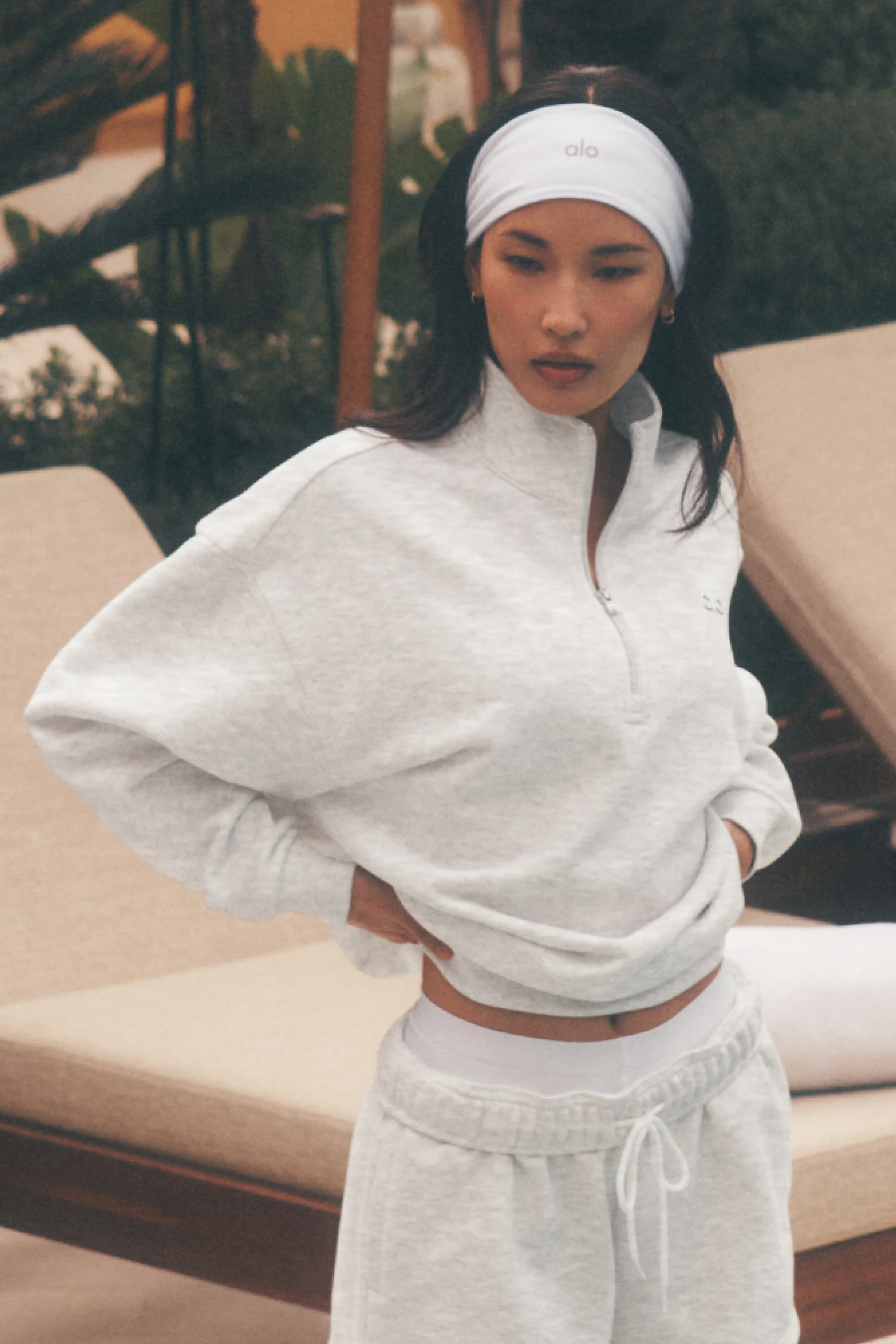 Accolade 1/4 Zip Pullover in White Heather