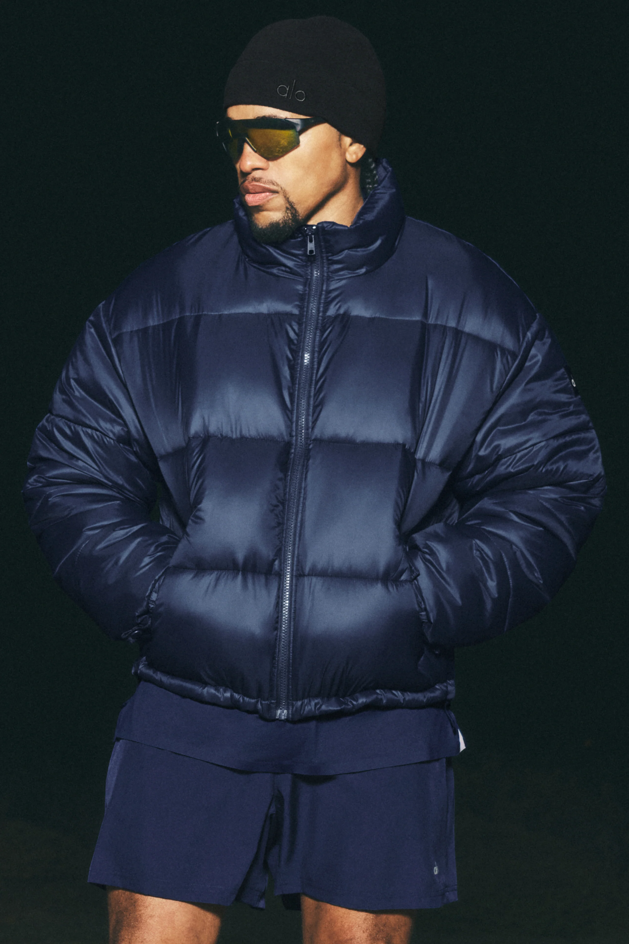 Cold Front Puffer Jacket Navy Men's Oversized Outerwear