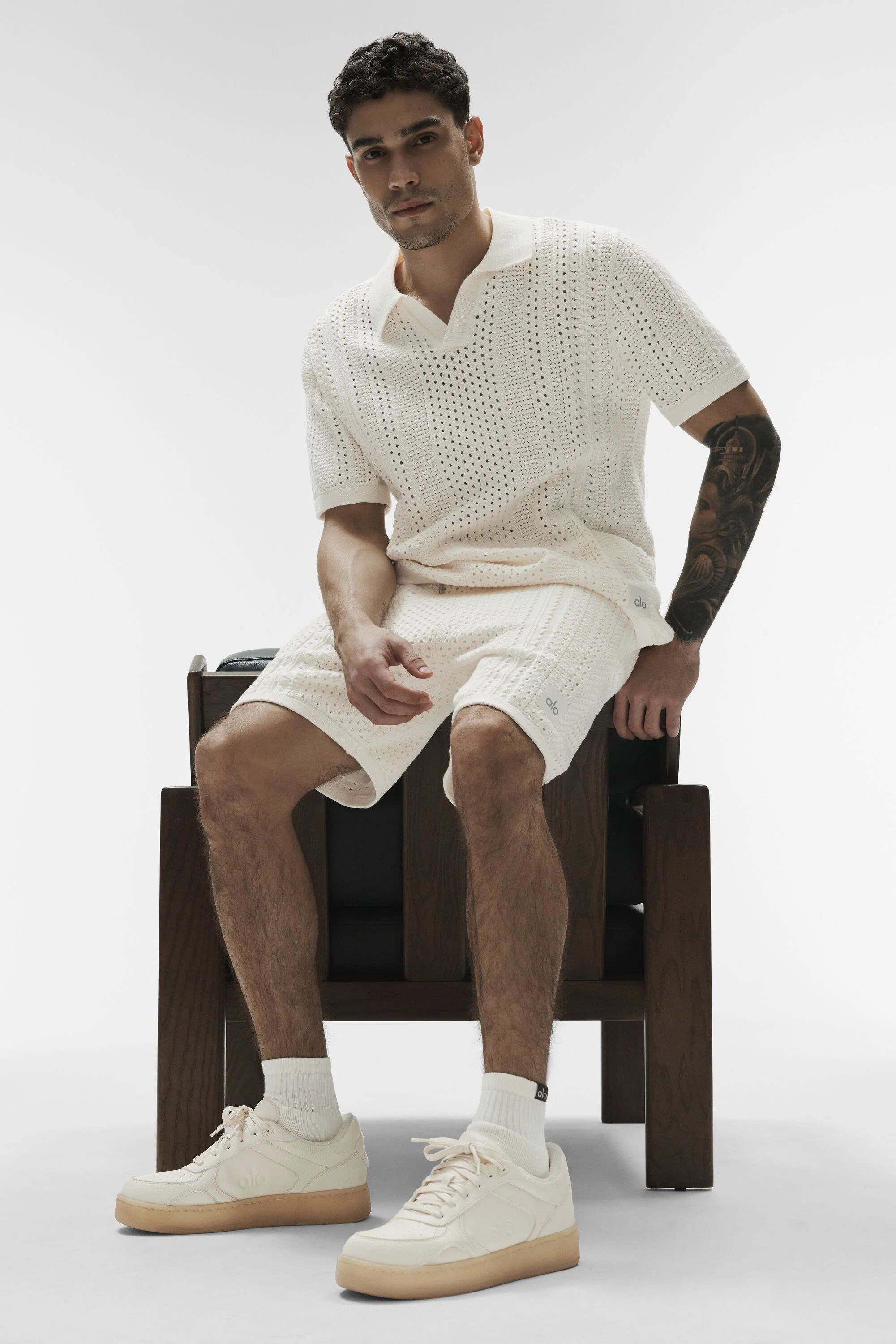 Alo Yoga 7" Coastline Knit-shorts til mænd i elfenben