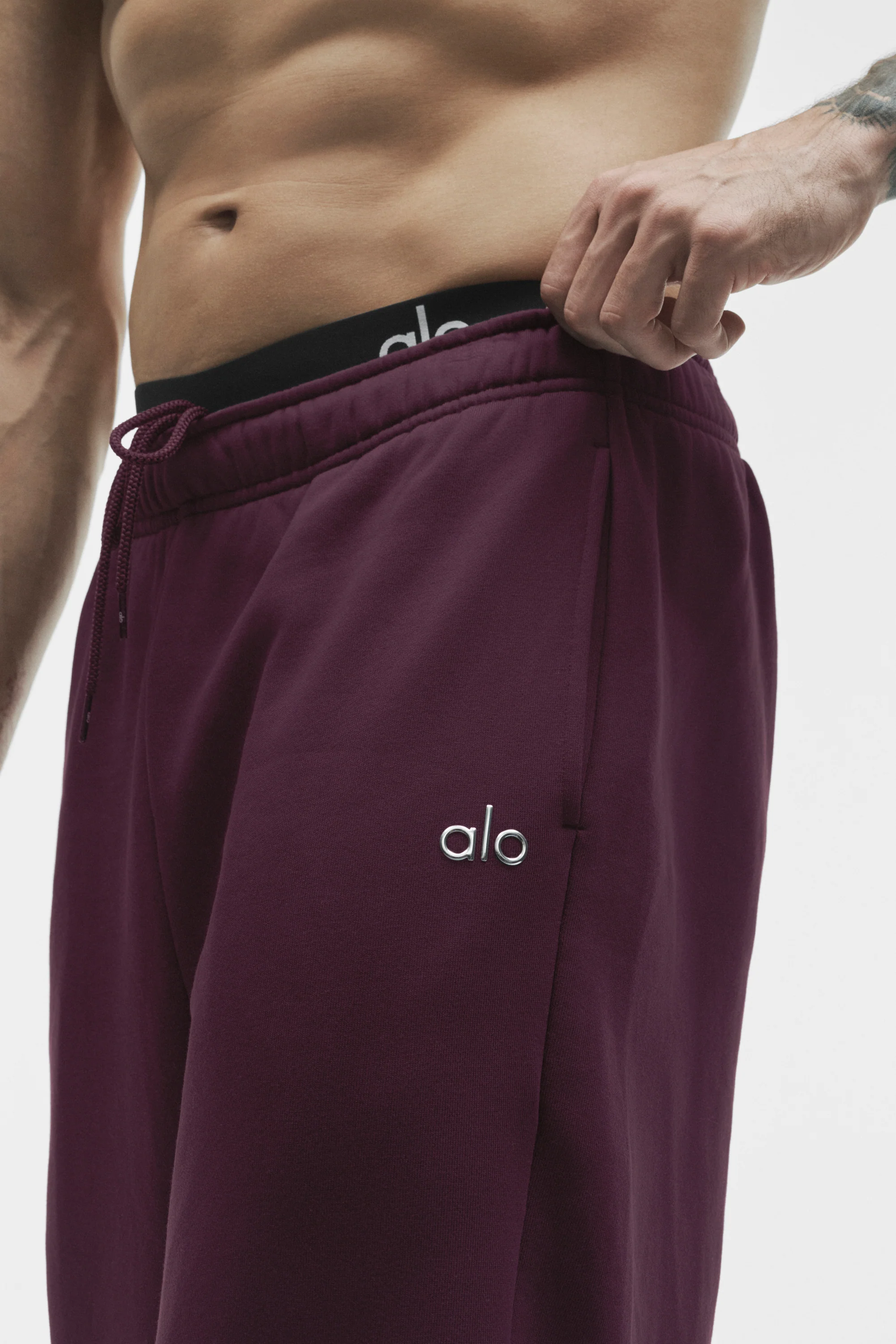 French Terry Accolade Sweatpant in Rich Bordeaux