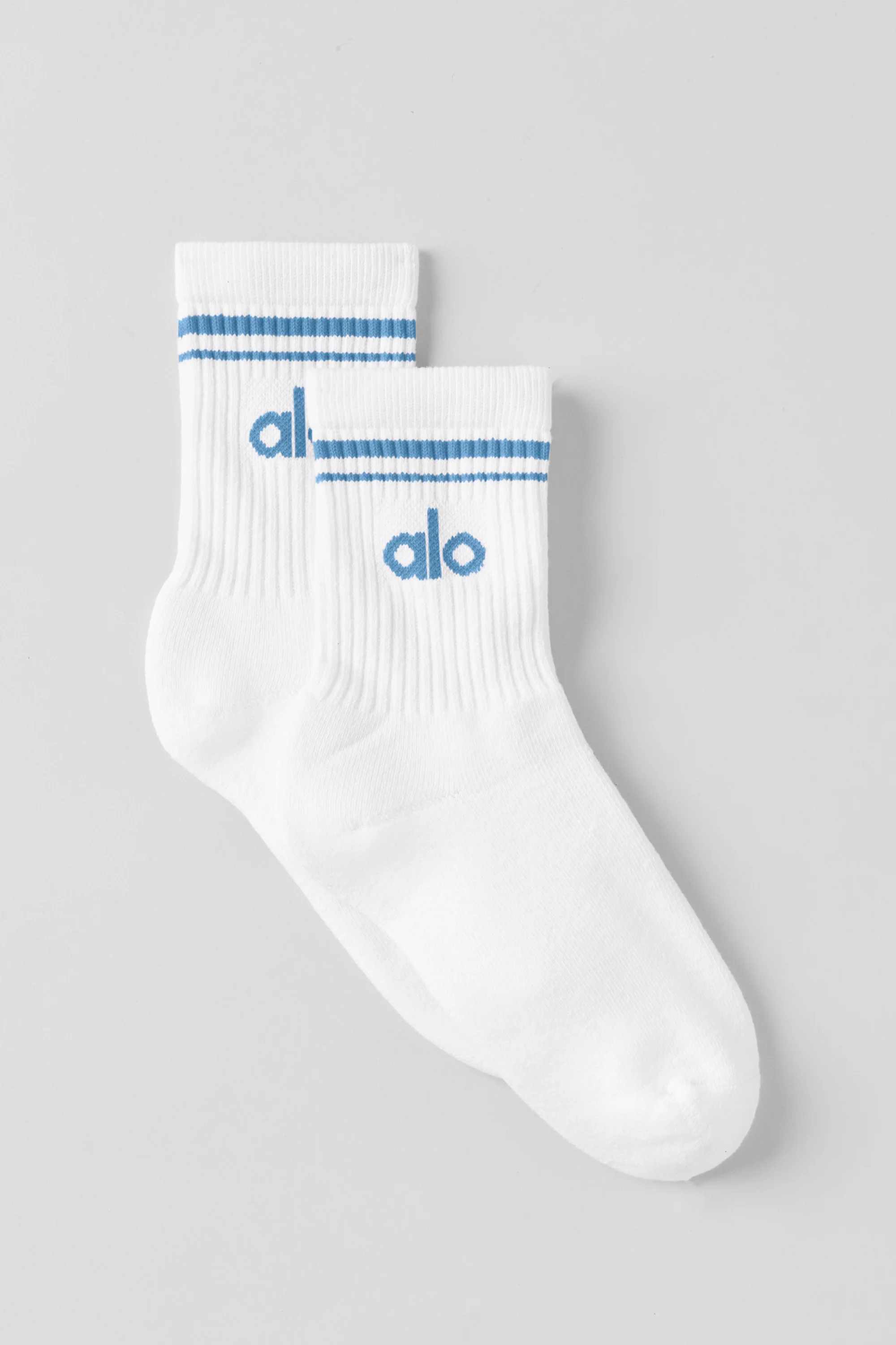 Unisex Half-Crew Throwback Sock in White and California Blue