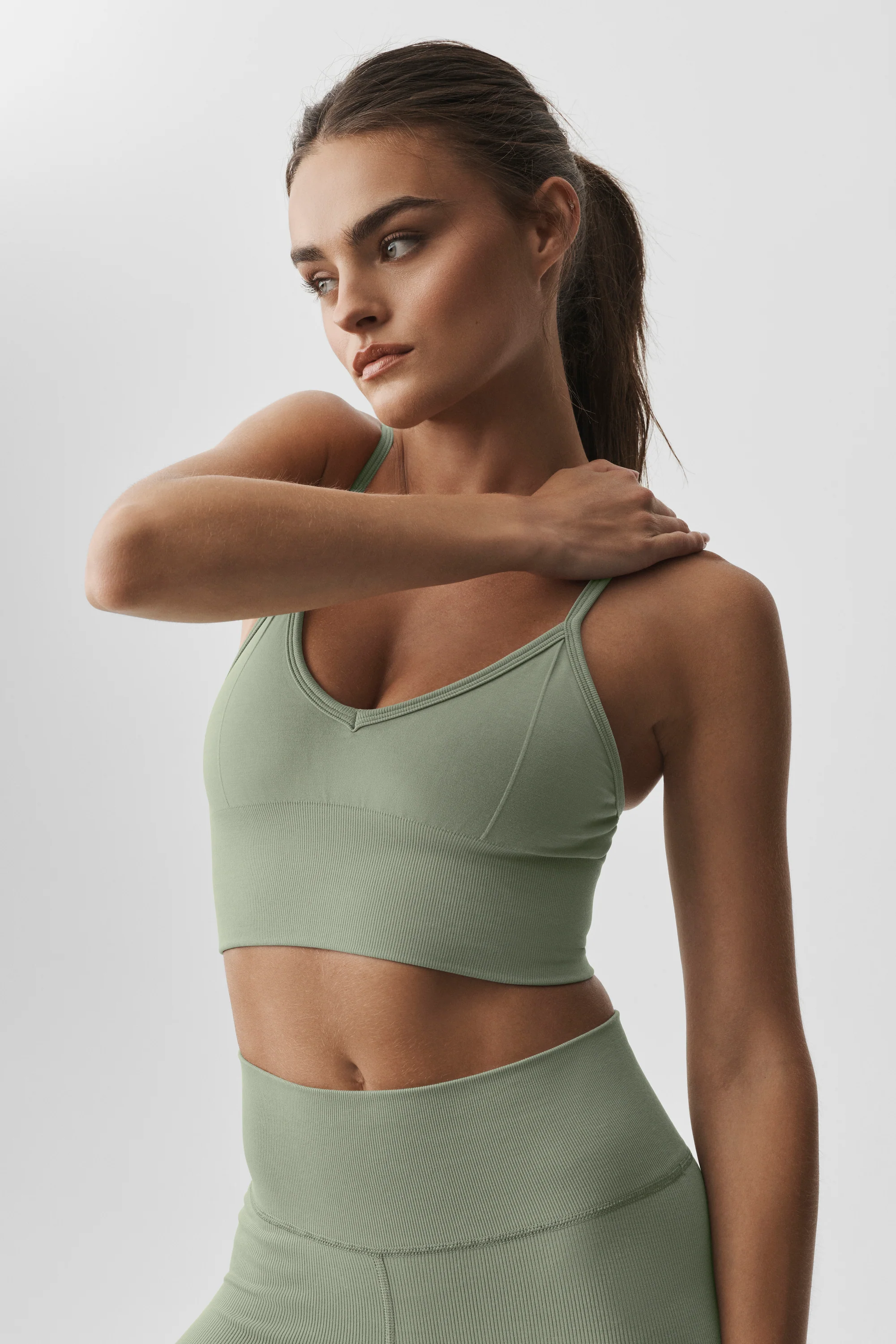 Seamless Modal Ribbed Delight Bralette i Dune Grass