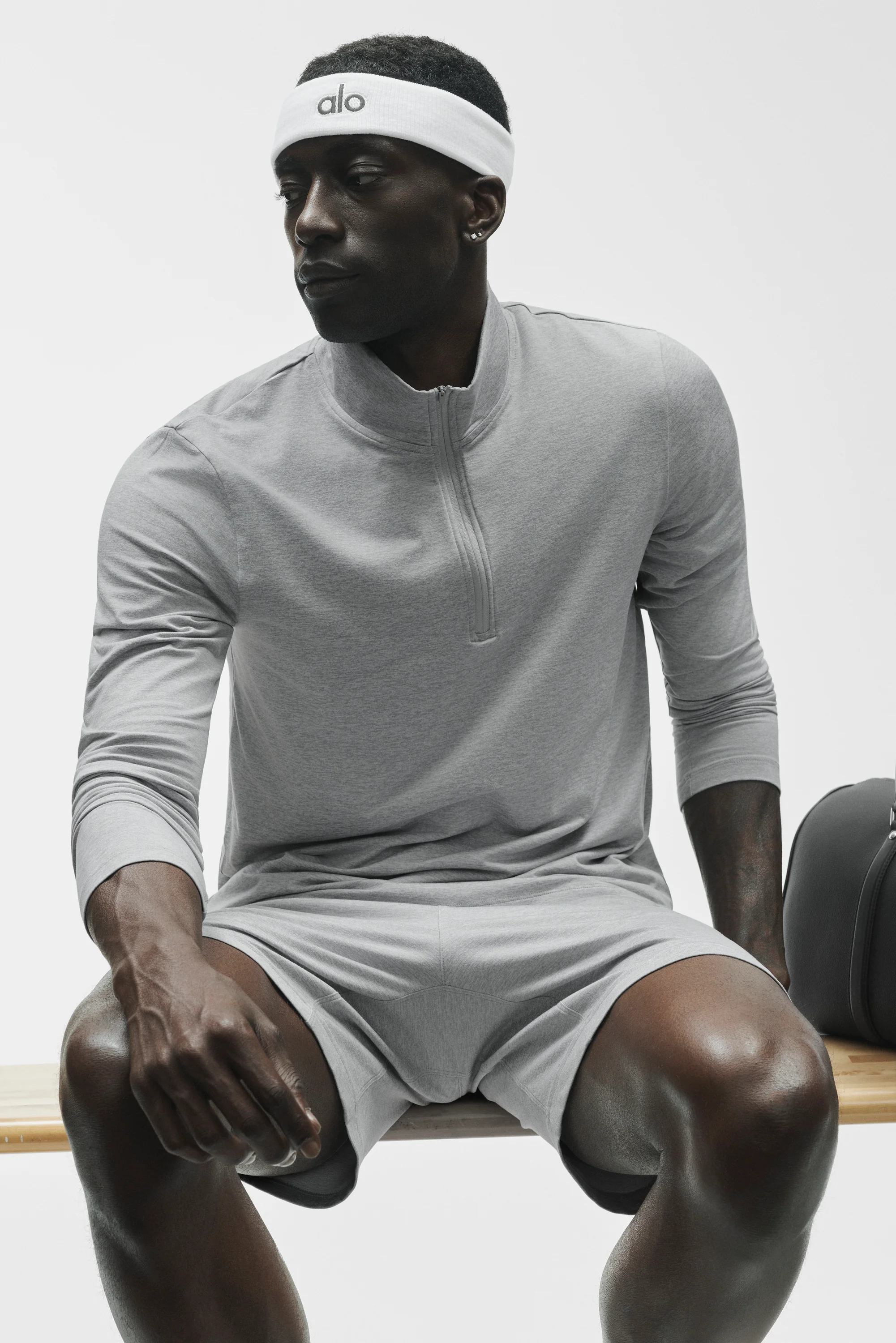 Conquer 1/4 Zip Reform Long Sleeve Top in Vintage Athletic Heather