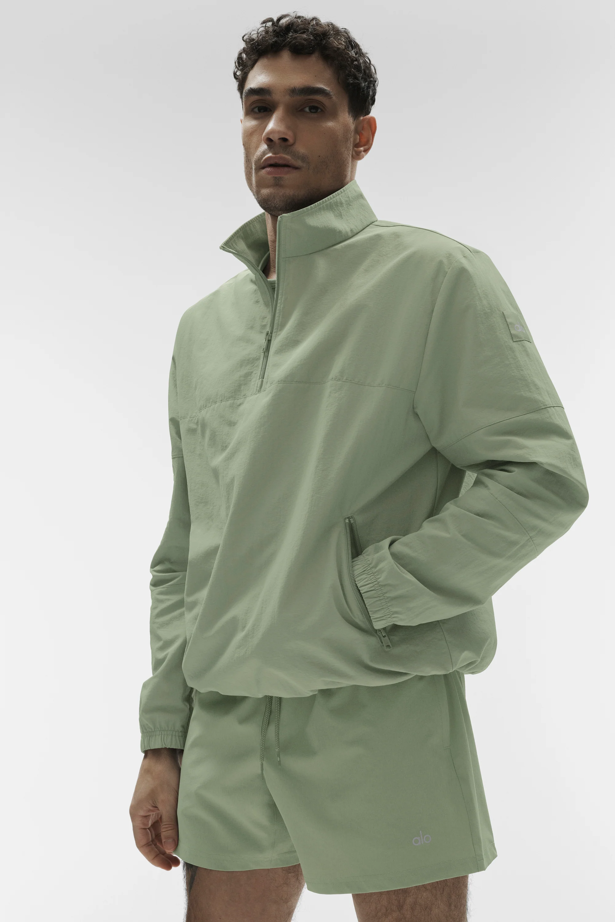 Pull en maille manches courtes boutonné Sports Club en Gravel