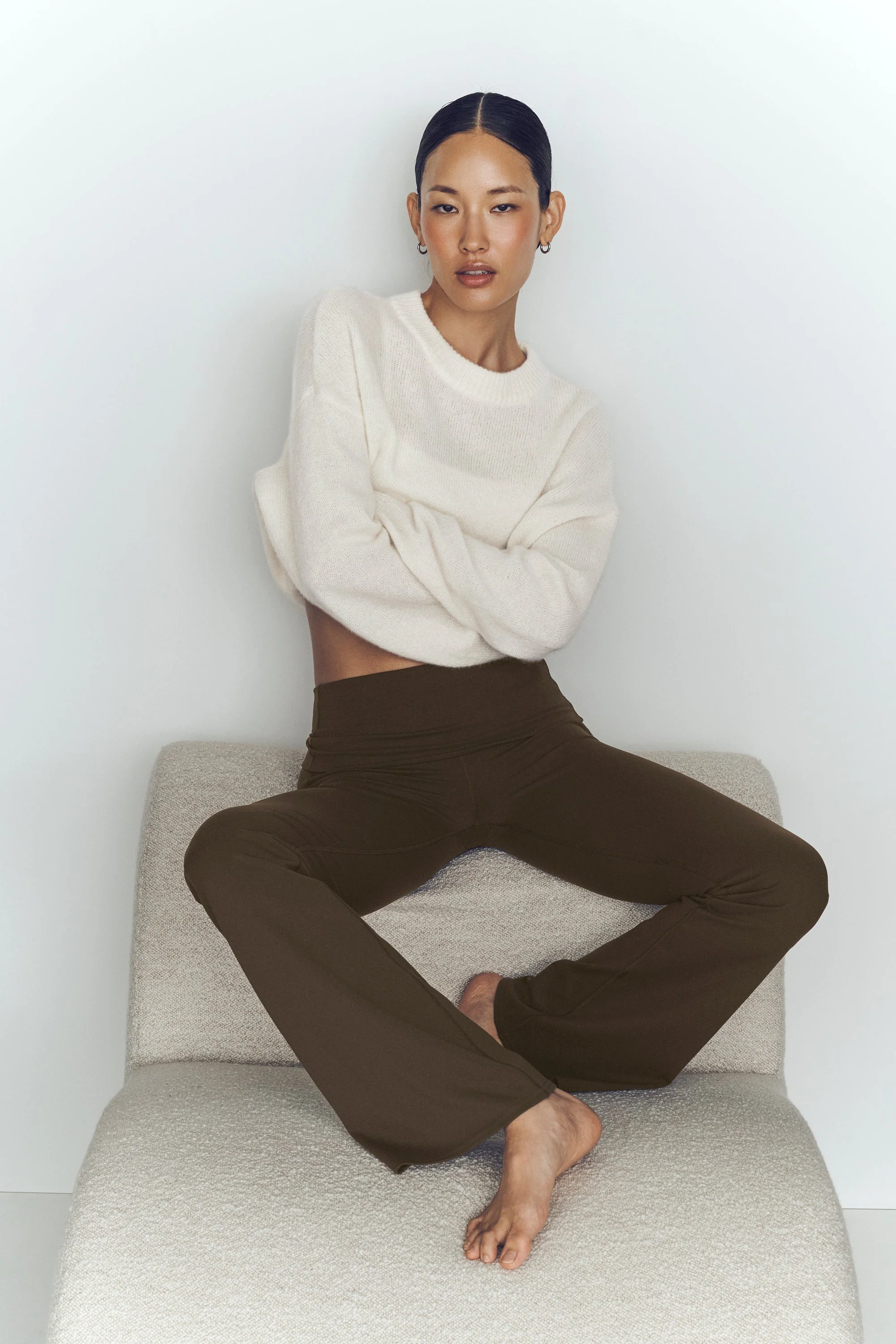 ALO Softsculpt Foldover Flare Legging Regular in Espresso