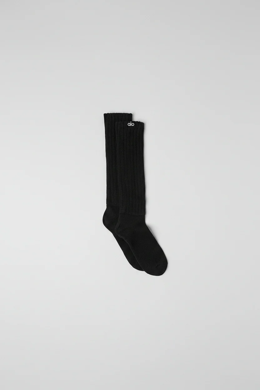 Calzini unisex a rouches neri per un look slouch retrò