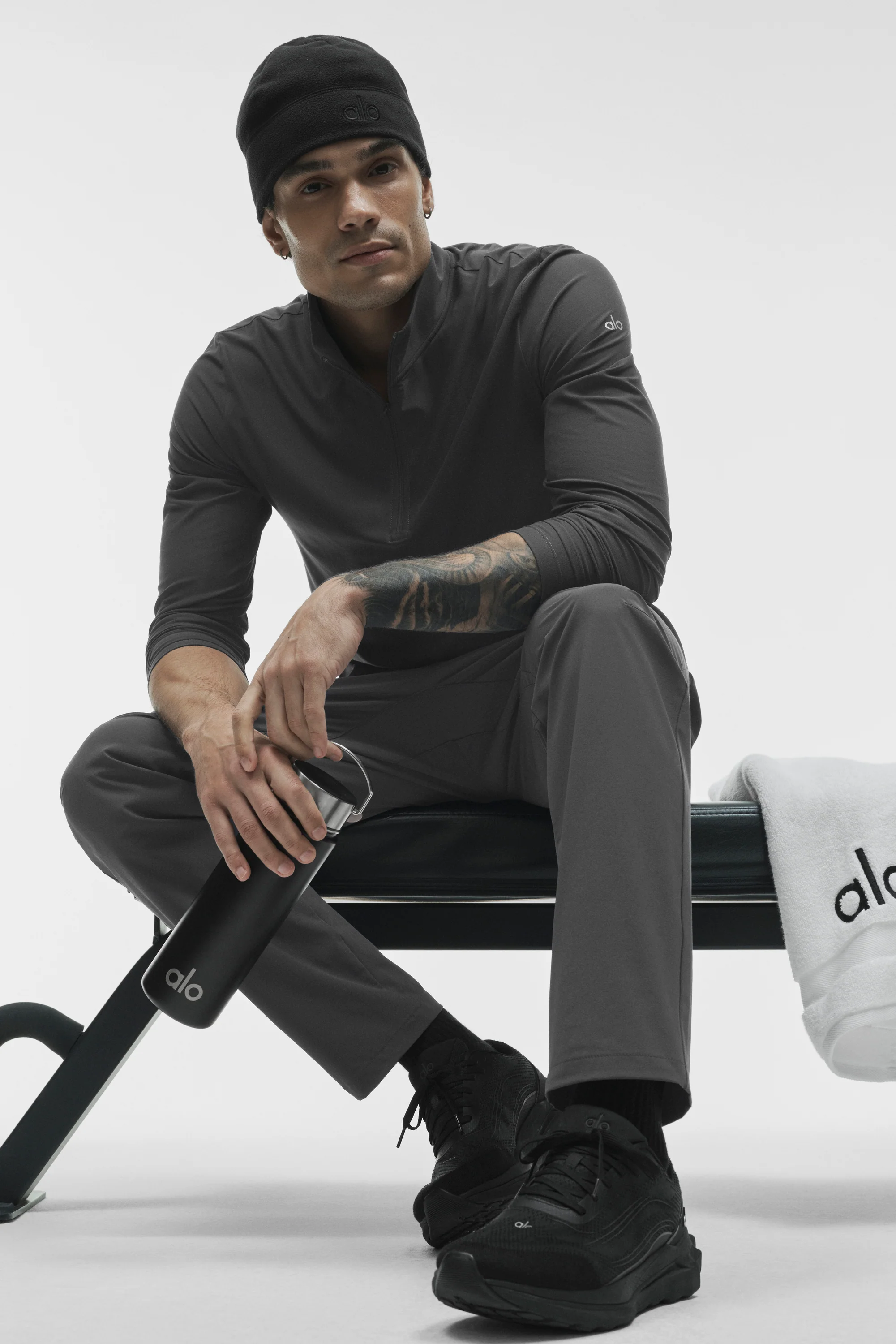 Manga Longa Conquer Reform 1/4 Zip - Antracite