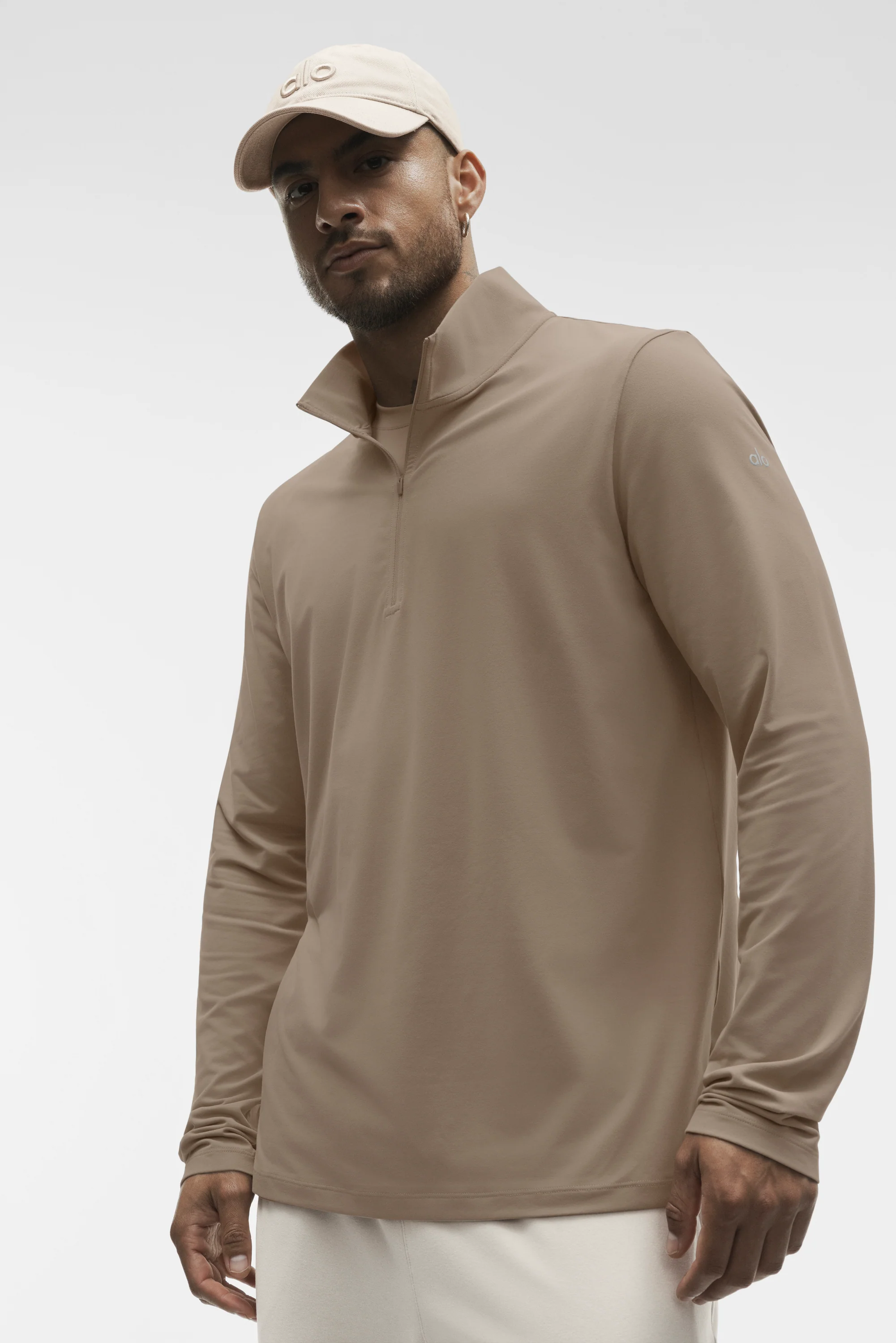 Conquer 1/4 Zip Reform Long Sleeve Top in Gravel for Men