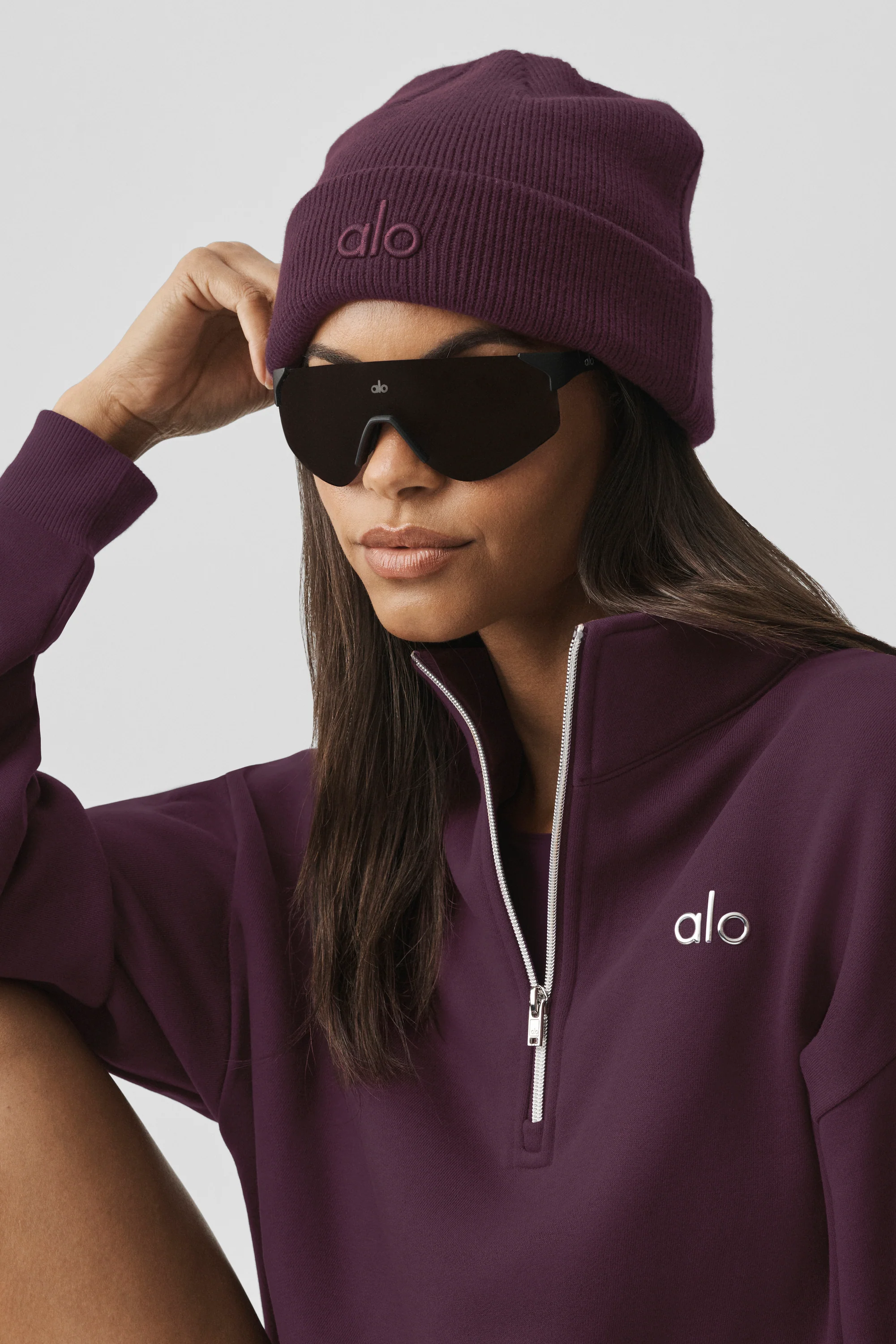 Accolade 1/4 Zip Pullover Rich Bordeaux Loungewear