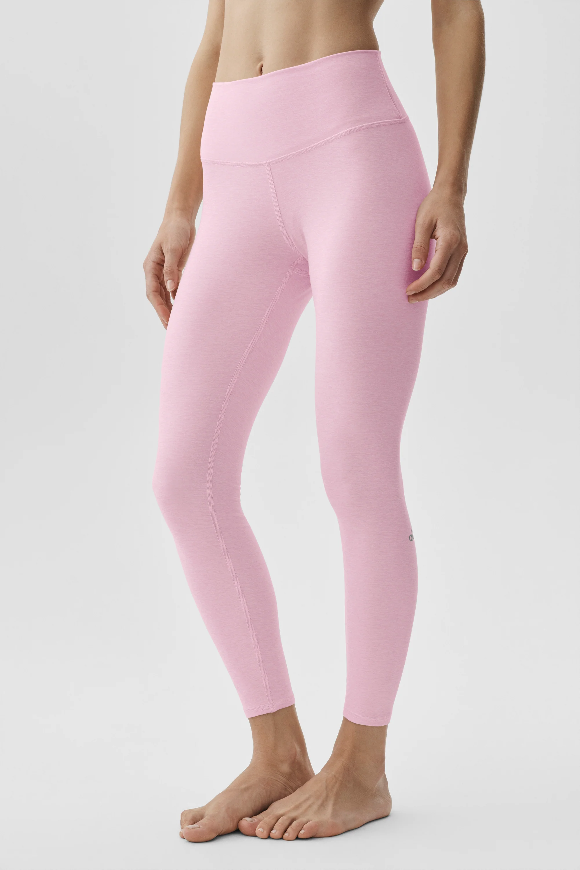 Alosoft High-Waist 7/8 Highlight Legging in Pink Marshmallow Heather