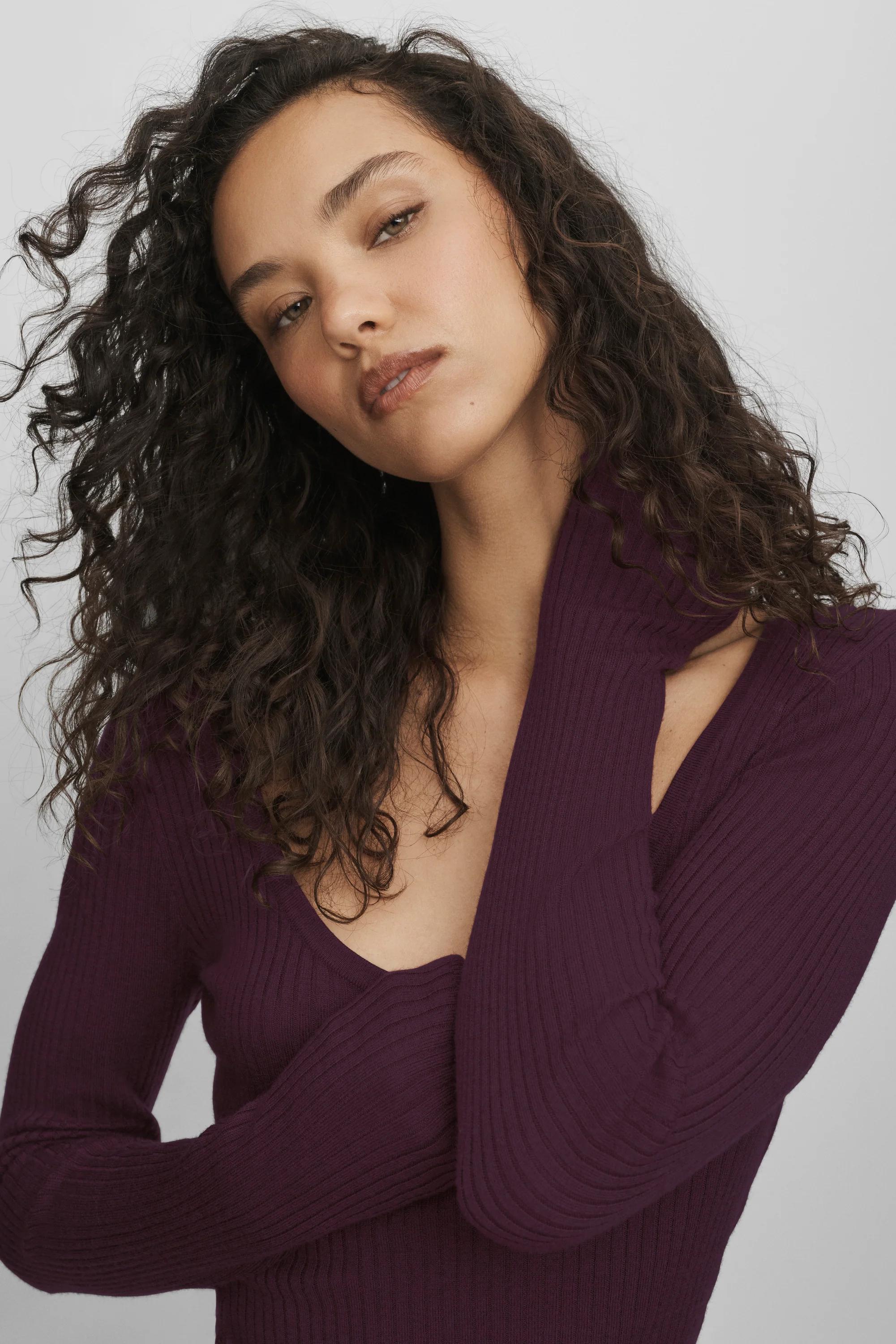 Maglione Knit Unwind a maniche lunghe in bordeaux intenso
