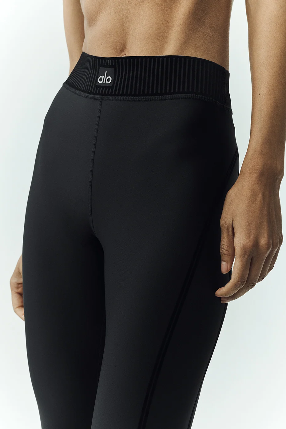 Airlift Line Up Mirage 7/8 Legging in Black with Logo Waistband