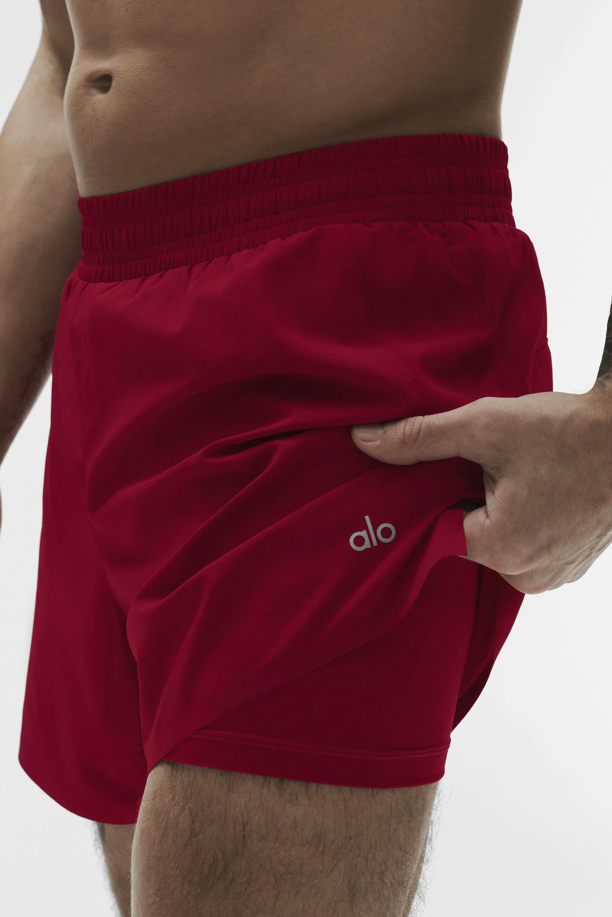 5" Adapt Running Short in Garnet with Interior Brief